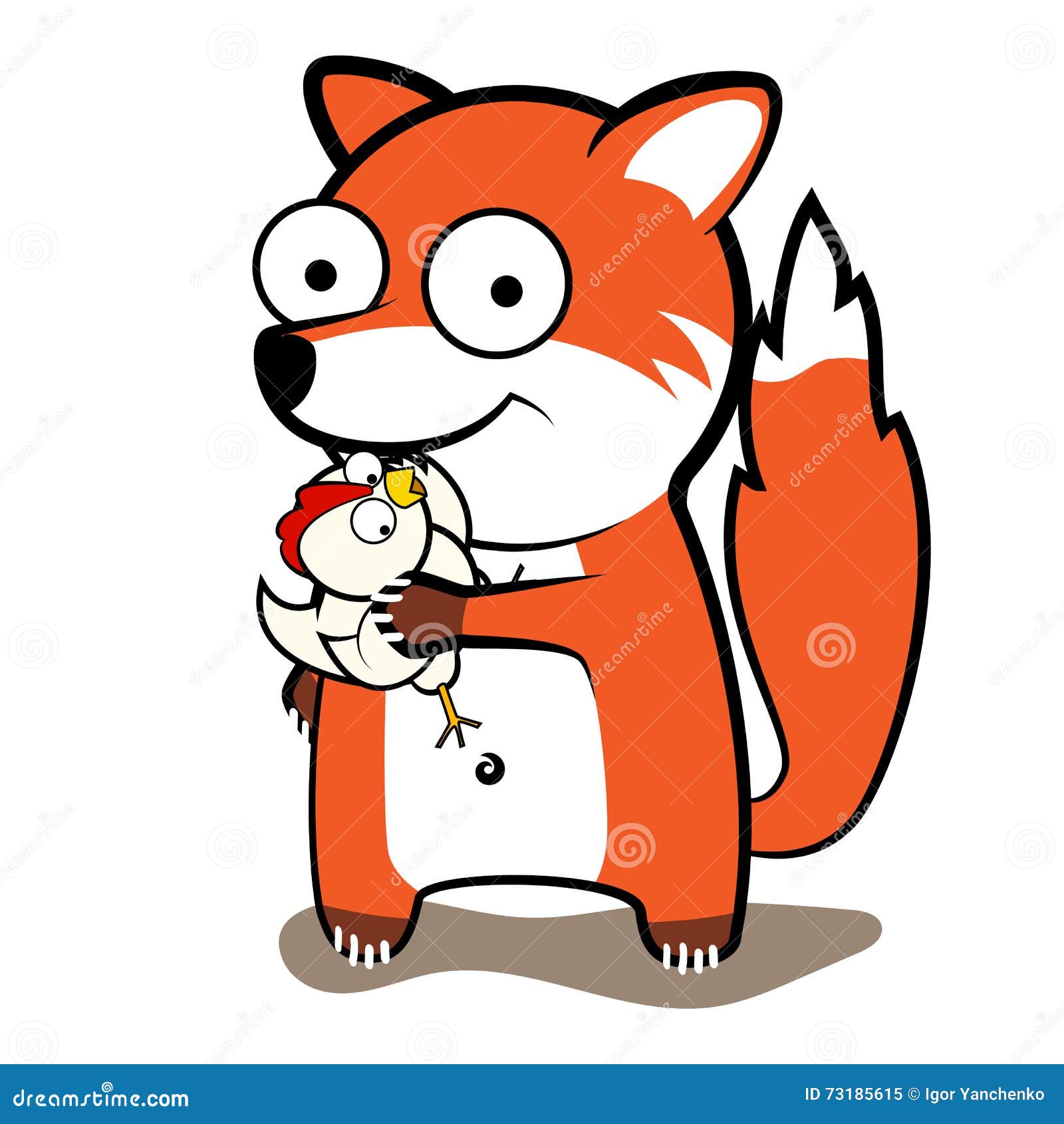 Fox stole chicken stock vector. Illustration of beige 73185615