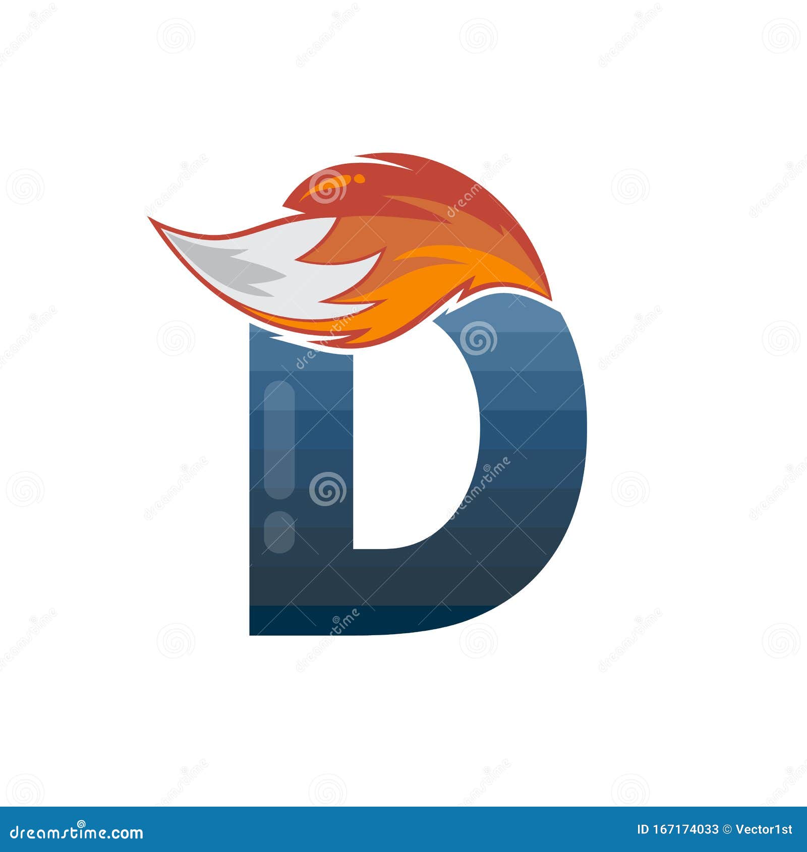 Fox Tail Fire Logo Logotype Alphabet Initial Letter Design ...