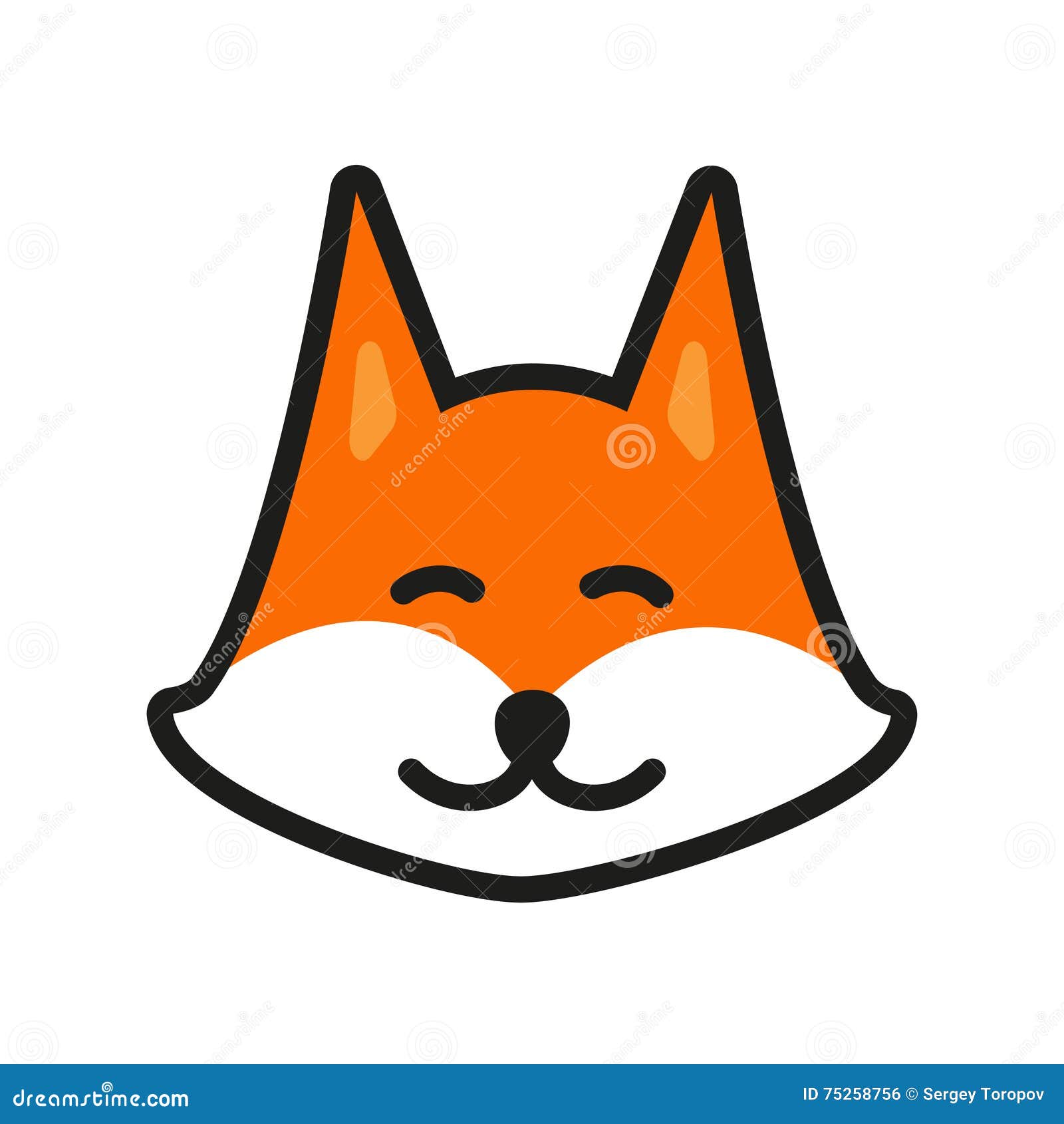 Fox Vector Icon Illustration Stock Vector - Illustration of emblem