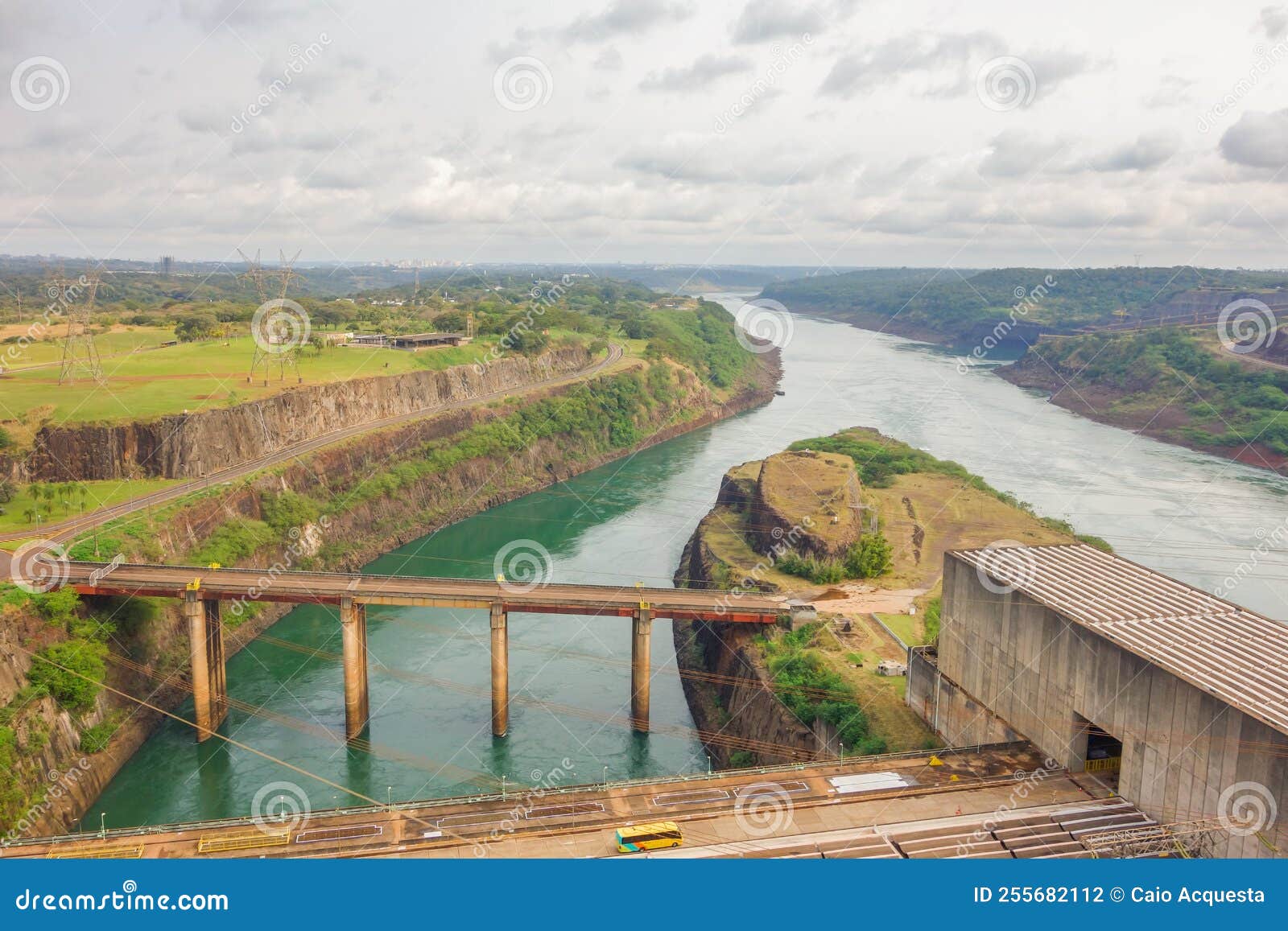 foz do iguacu, brazil: itaipu hydroelectric power plant dam in parana river