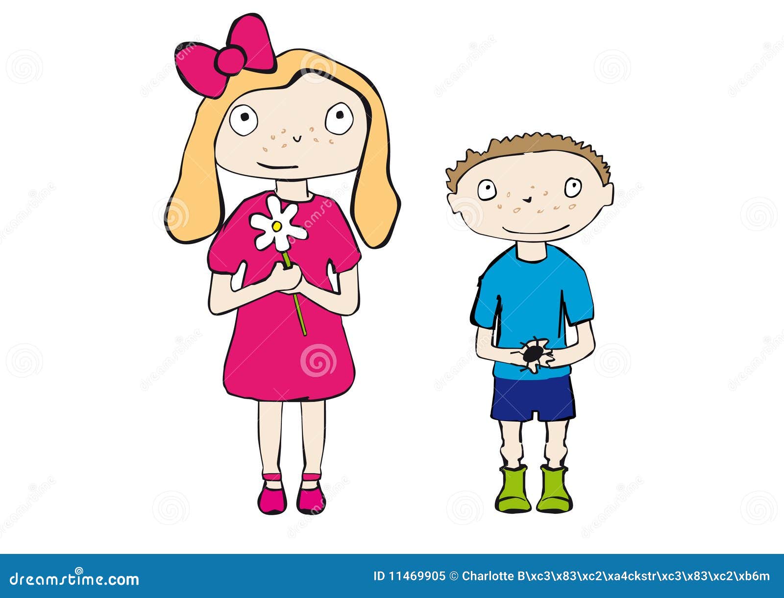 Dessin Grande Soeur Et Petite Soeur Frère et soeur illustration de vecteur. Illustration du fleur - 11469905