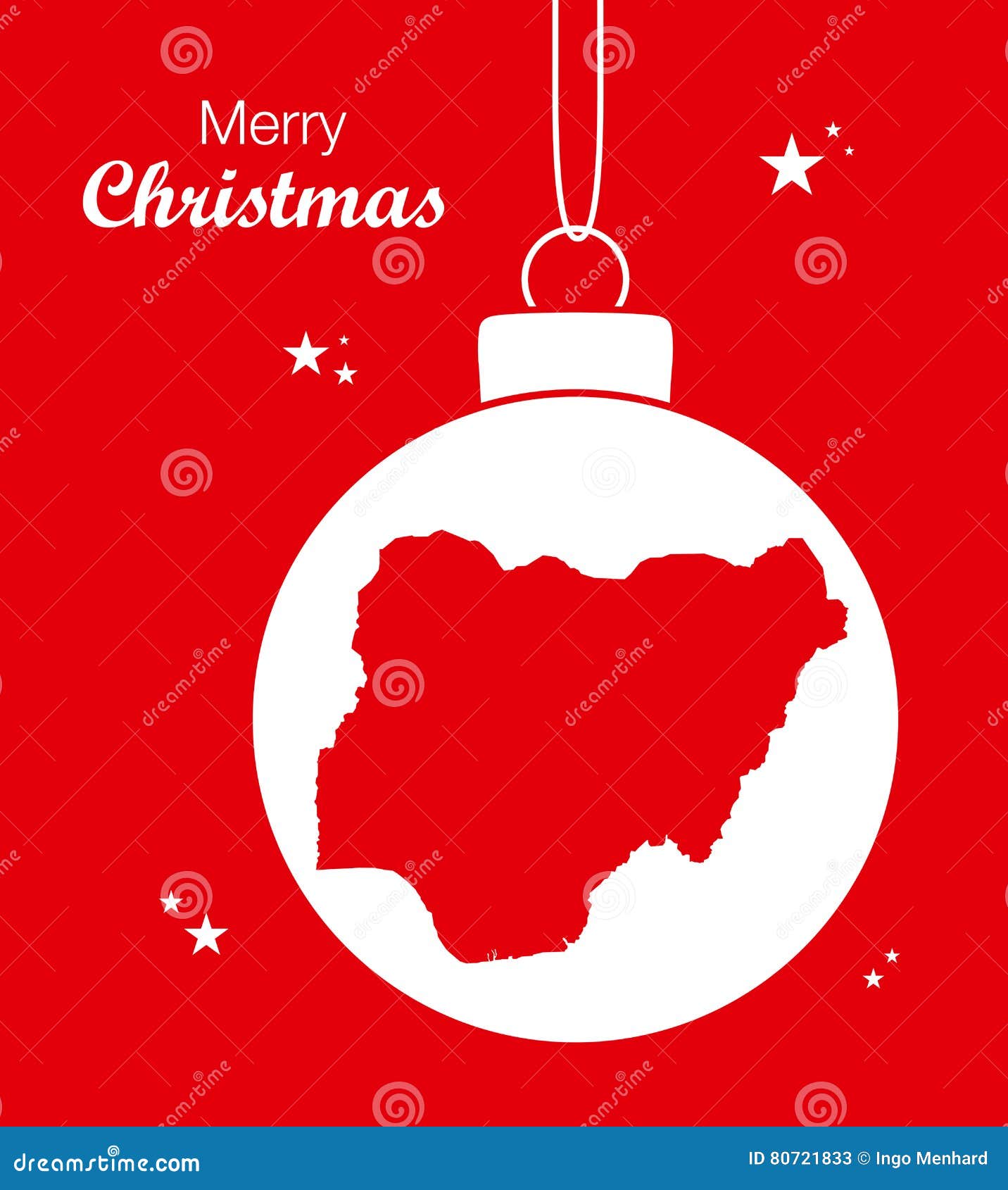 Frohliches Weihnachtsmotiv Mit Karte Von Nigeria Stock Abbildung Illustration Von Hlich Modern