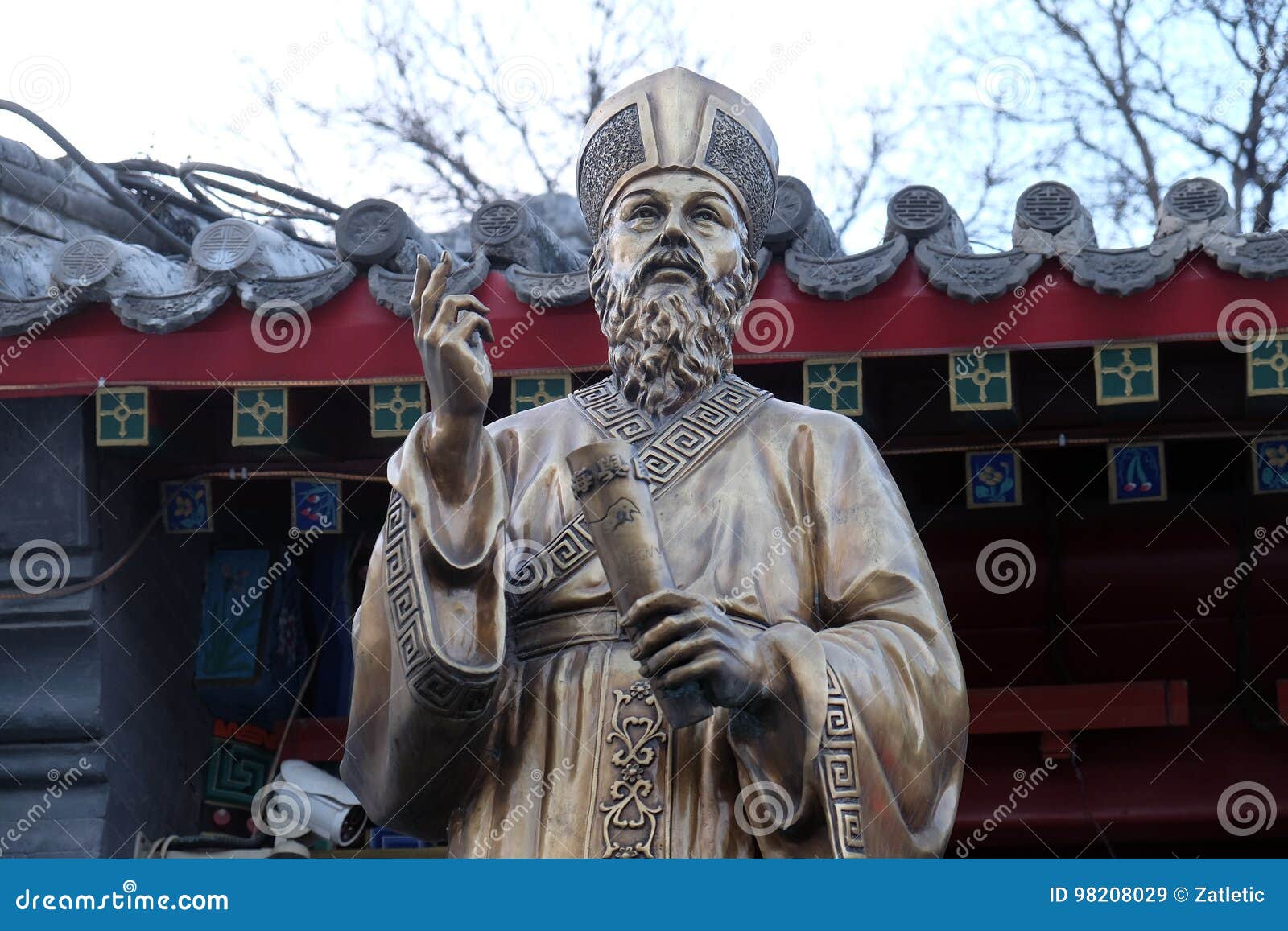 fr. matteo ricci statue in front saint joseph cathedral in beijing