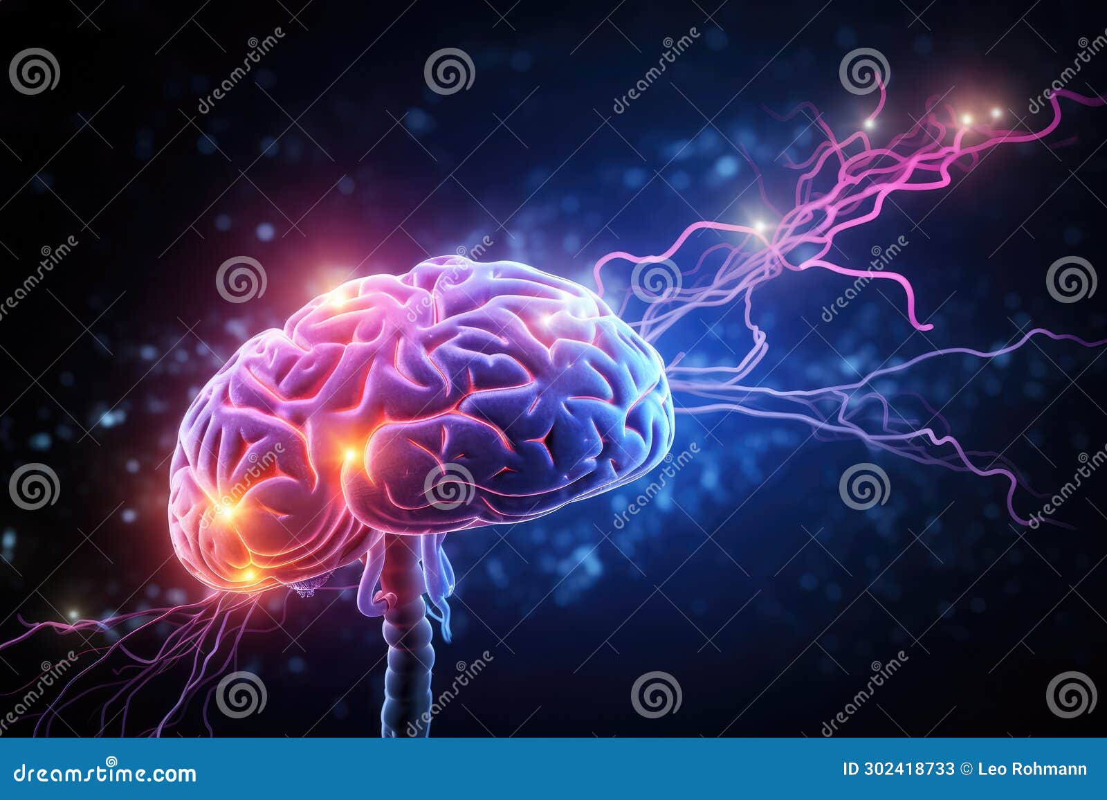 fractal motley light brain grafic, cognitive skills, brain neurons nerve synapses, learning habit, mindset knowledge accumulation