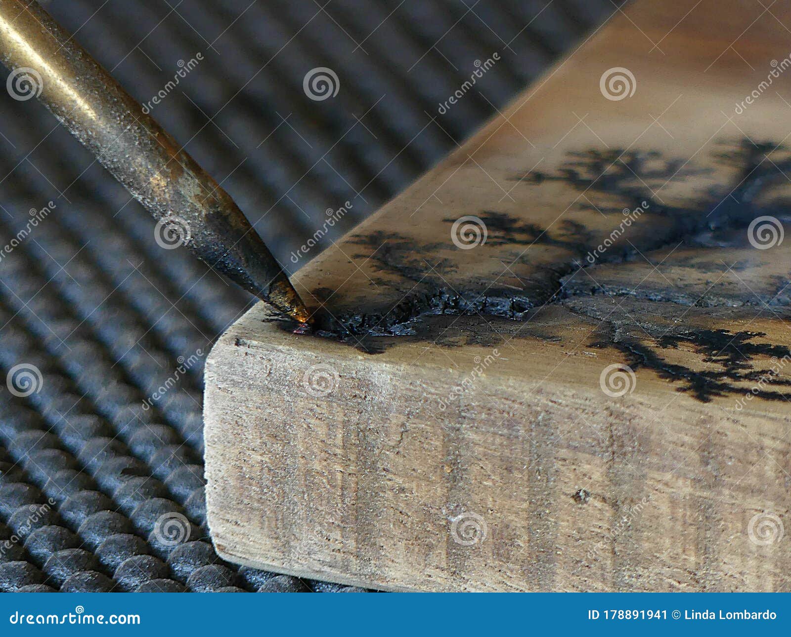 Fractal Wood Burning Lichtenberg Patterns Stock Image Image of
