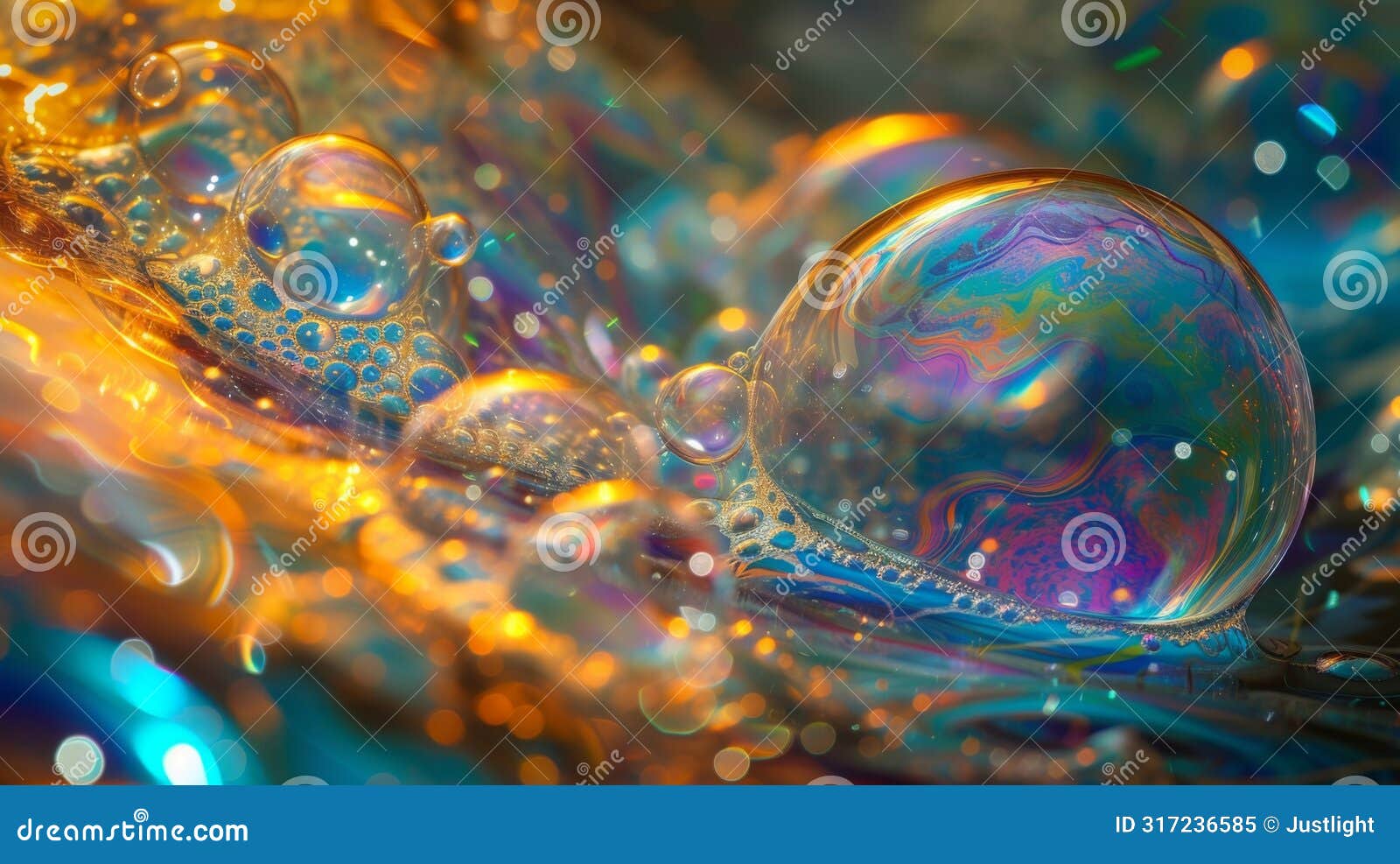 fragile and ephemeral soap bubbles seem to hold a universe inside their glistening walls silently telling a story of
