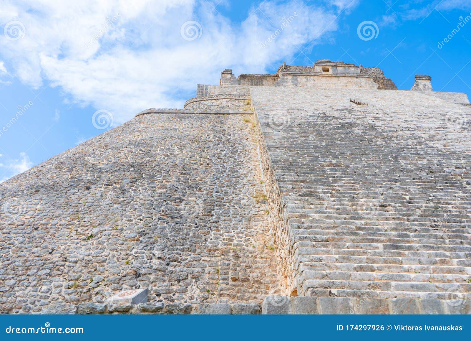 fragment of the adivino the pyramid of the magician or the pyramid of the dwarf. uxmal an ancient maya city of the classical per