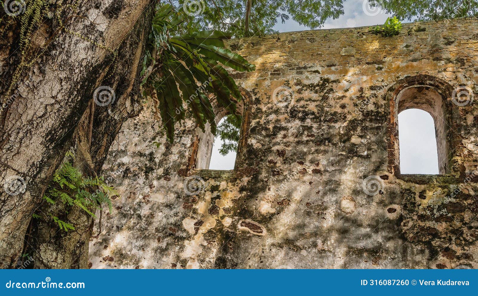 a fragment of an ancient fortress kota a famosa.