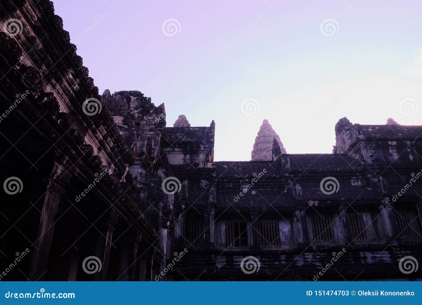 fragment of an ancient stone temple in cambodia. the ancient architecture of southeast asia. abandoned temple