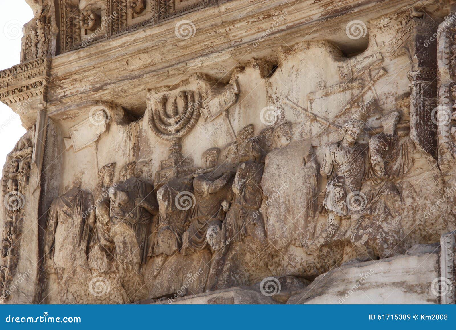 fragment of the arch of titus in rome