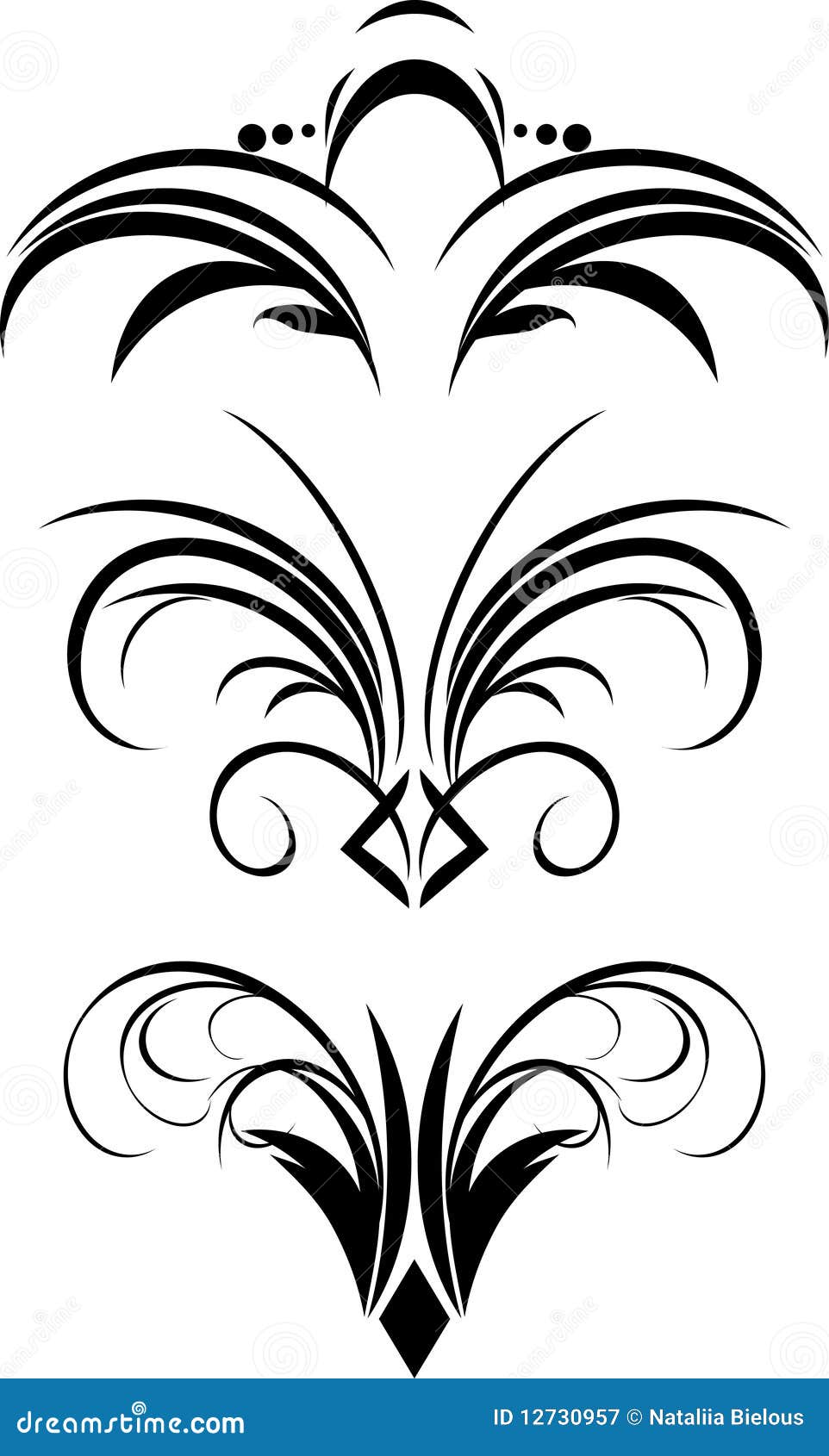 Fragment Der Gotischen Verzierung Drei Muster Vektor Abbildung Illustration Von Weinlese Kunst 12730957
