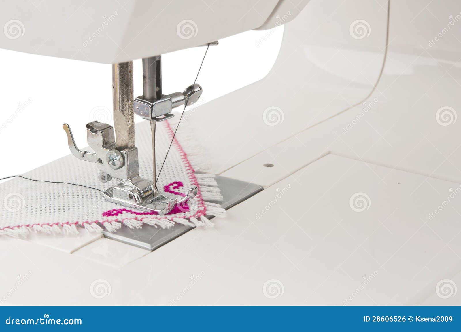 Fragment of the Electric Sewing Machine Stock Photo - Image of textile