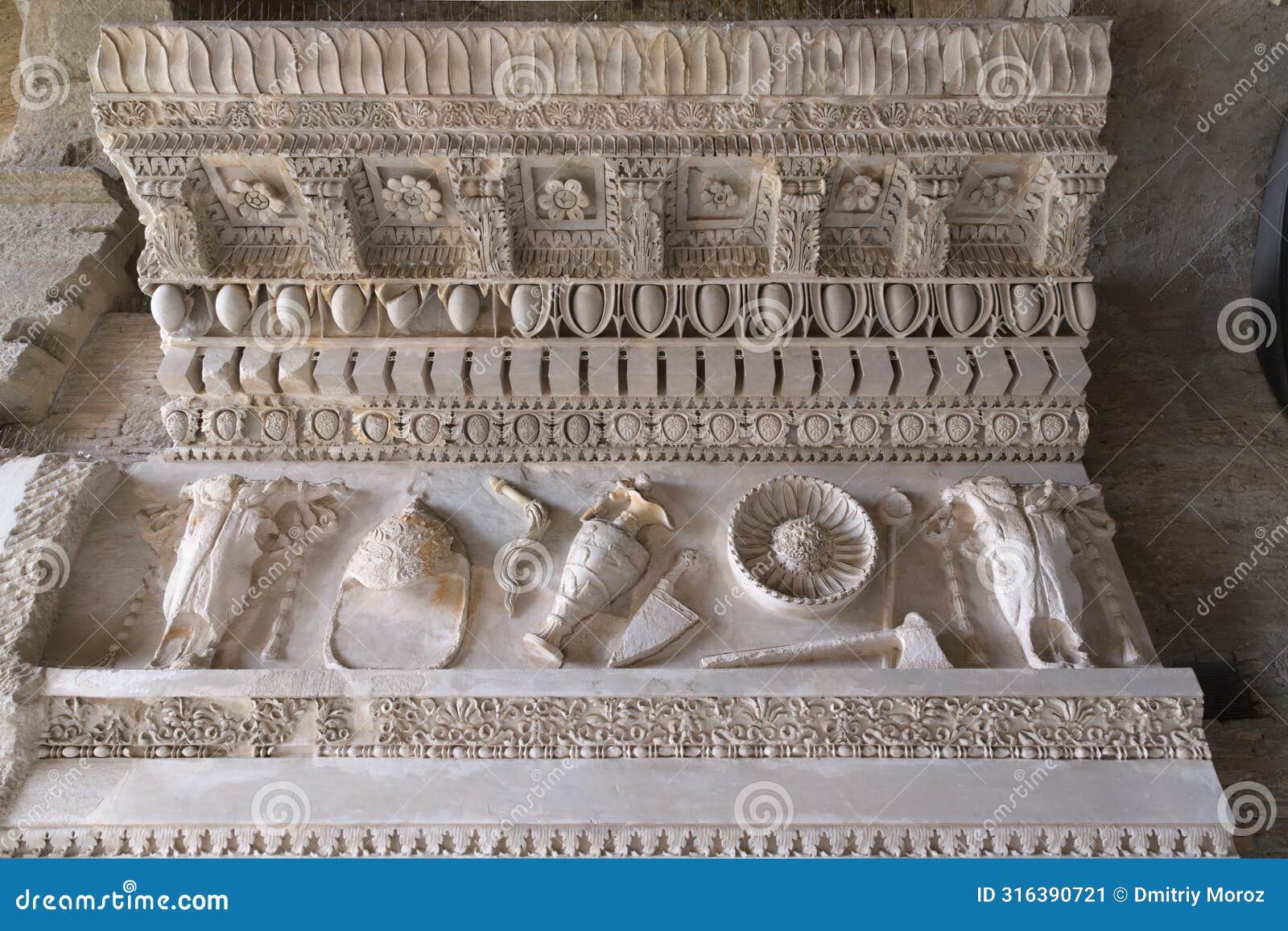 fragment of entablature of temple of vespasian and titus