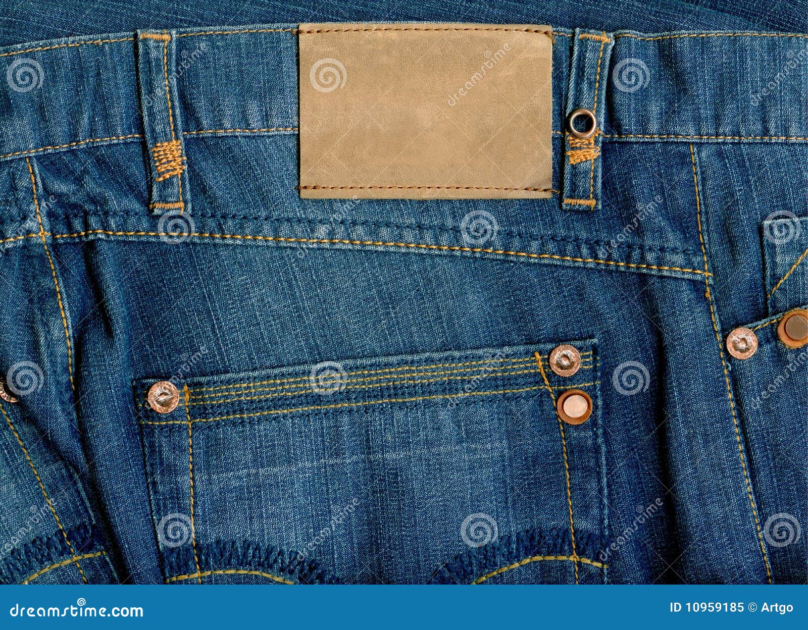 Fragment of Jeans with Pure Label for Your Text. Stock Image - Image of ...