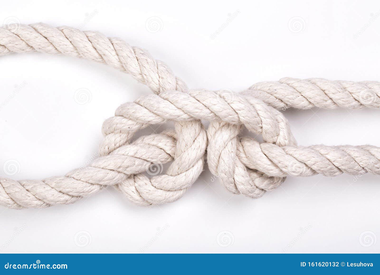 Elevated View Nautical Rope Isolated White Stock Photo by