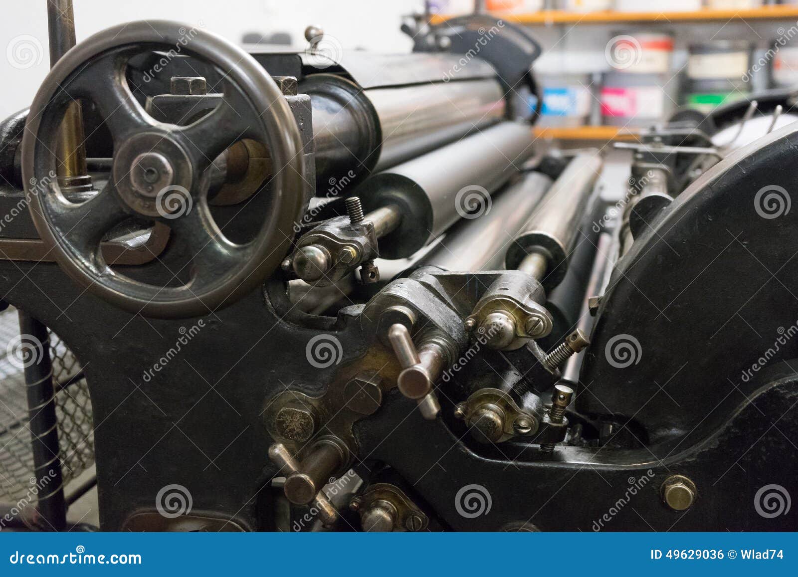 The Fragment of Old Machine in Printing House Stock Photo Image of