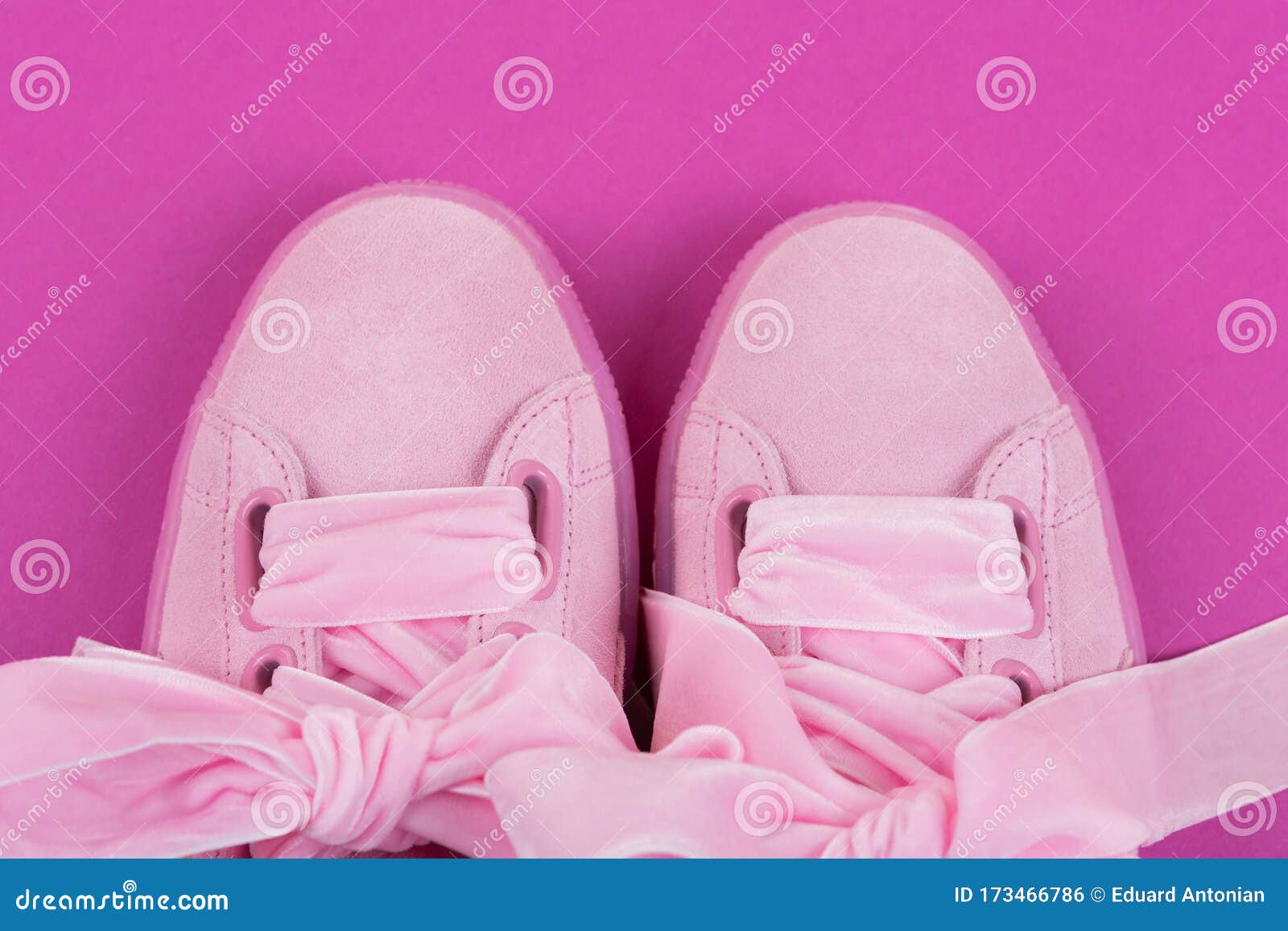 Fragment Of Pink Shoes On A Bright Pink 