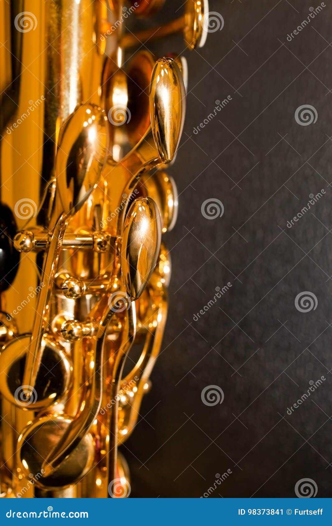 Fragment of a Saxophone Valves Stock Image Image of brass, foreground 98373841