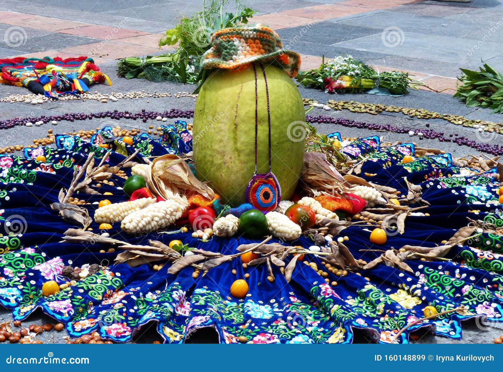 fragment of spiritual ritual chacana, ecuador