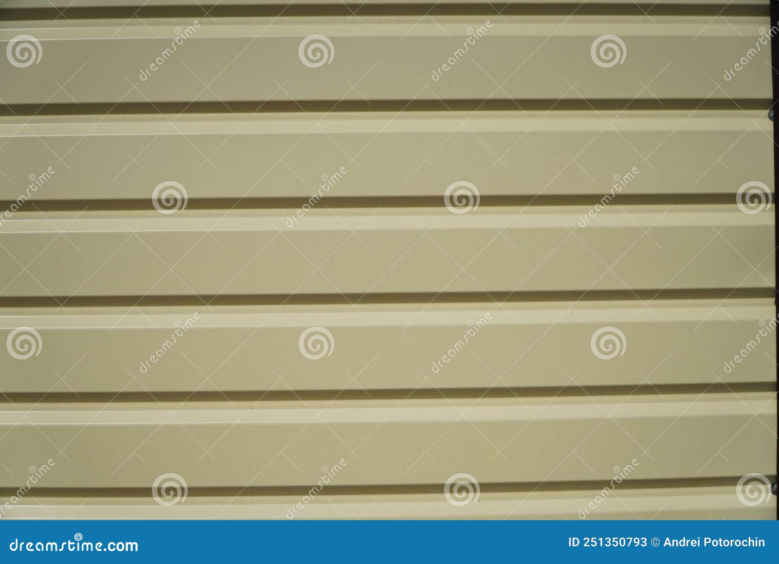 A Fragment of a Wall Made of Beige Metal Siding Stock Image Image of