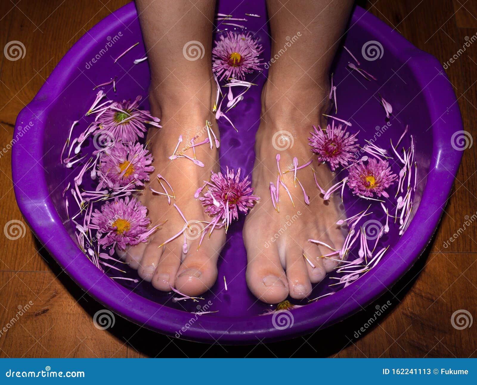 Fragrant Flower Foot Bath At Night Asian Spa Salon Stock Image Ima