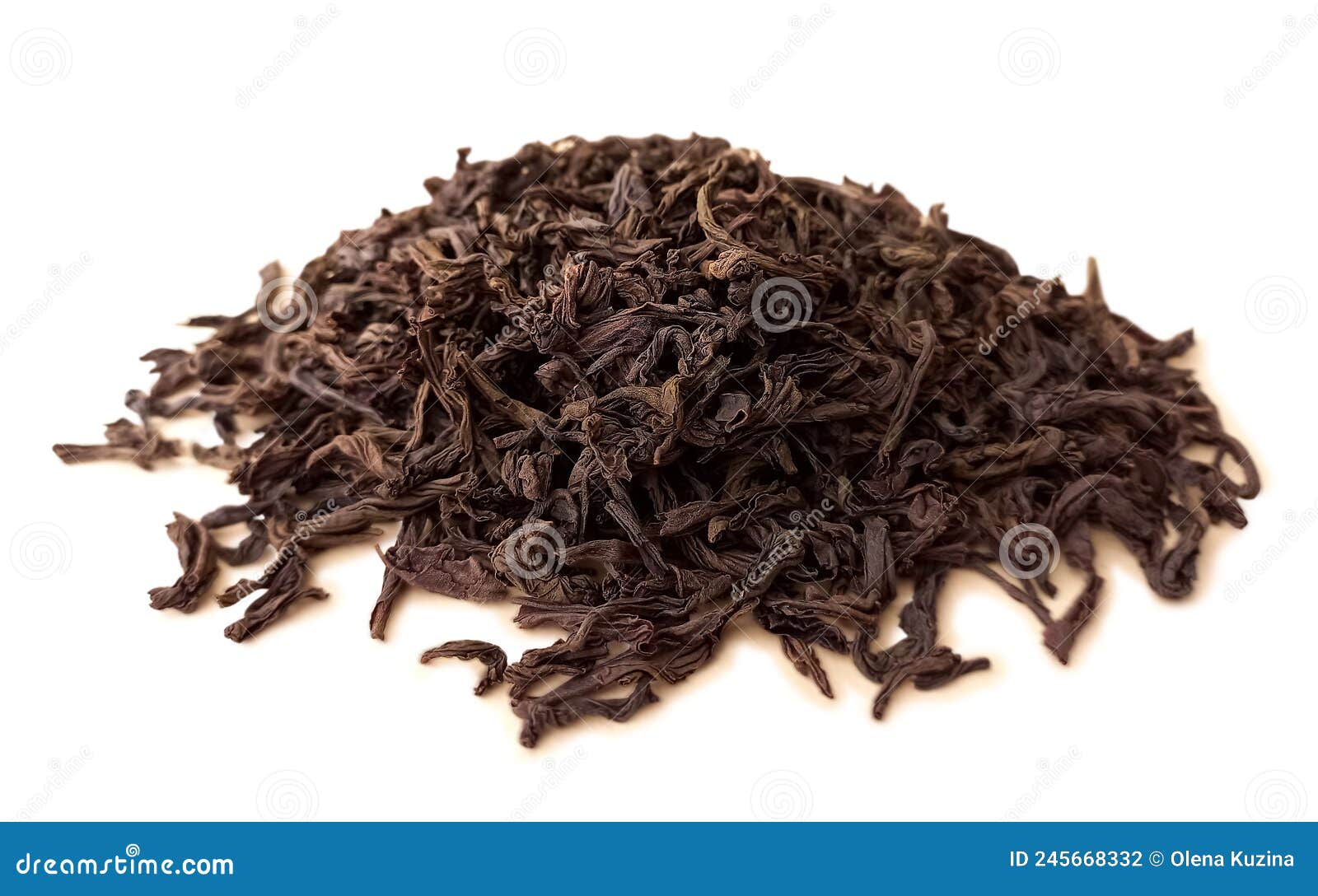 Fragrant Leaves of Black Tea Isolated on a White Background Stock Photo