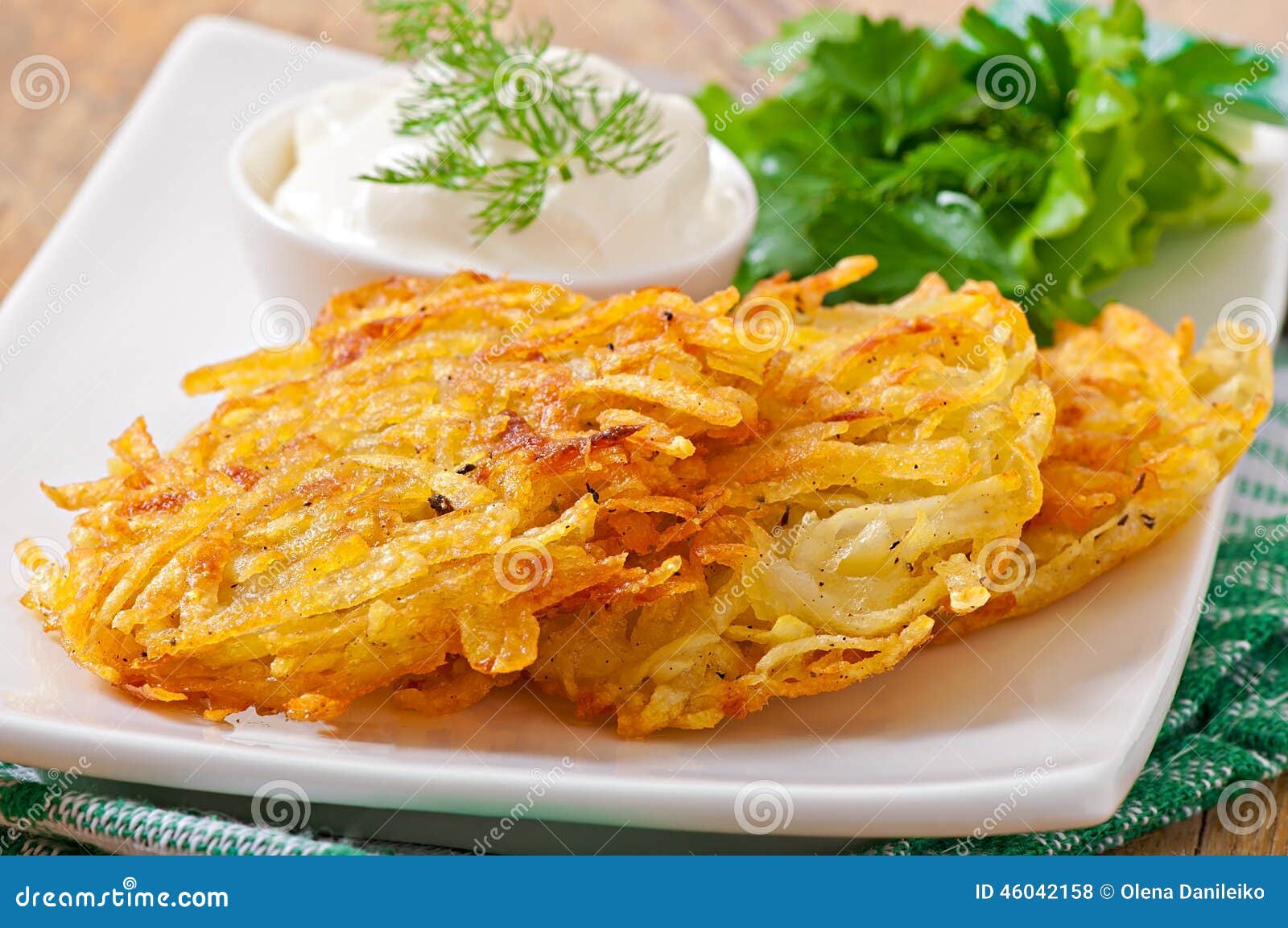 fragrant potato pancakes with sour cream