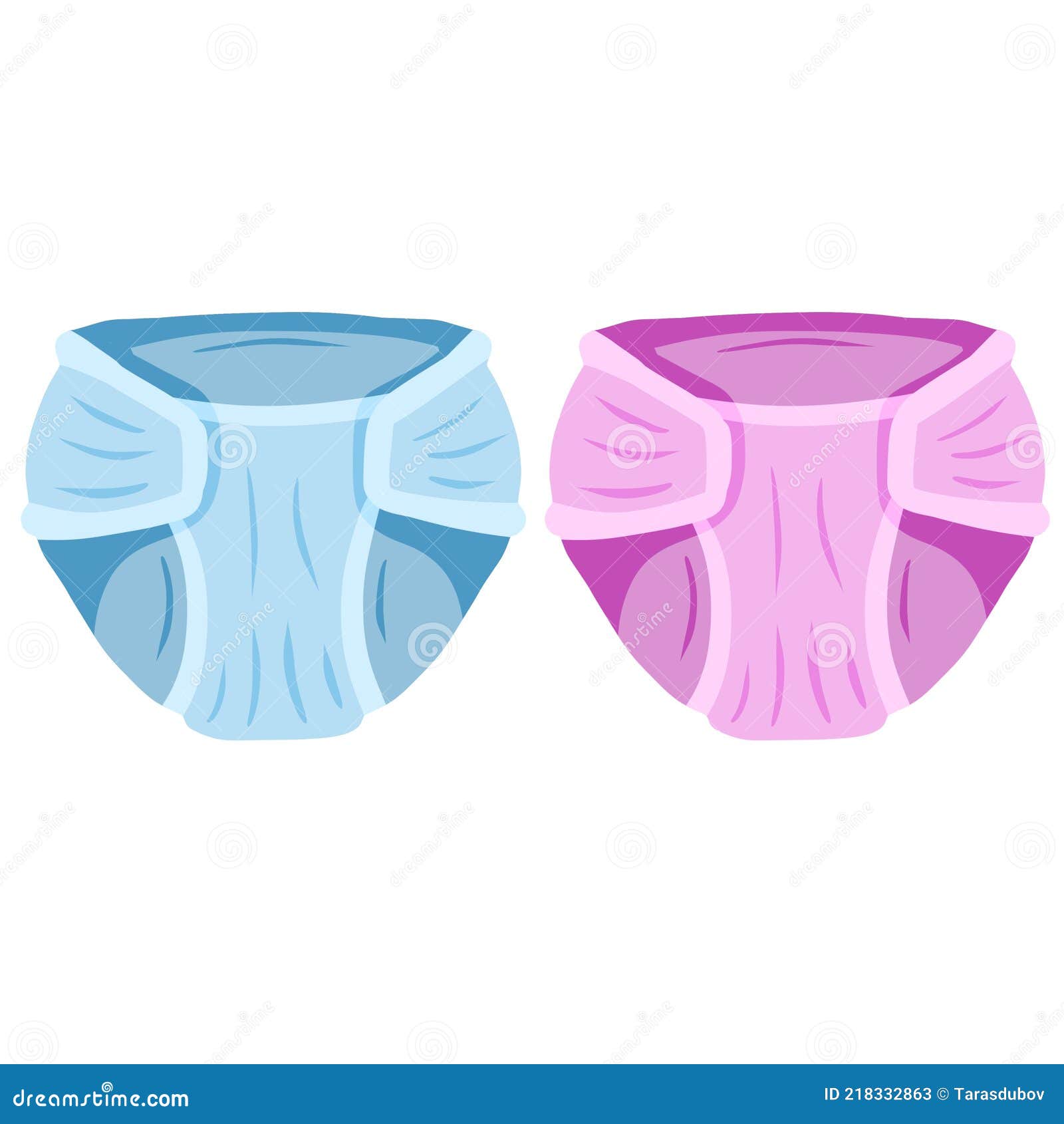 Fralda Calca De Bebe Vestuario Absorvente Azul E Rosa De Higiene Ilustracao Do Vetor Ilustracao De Vetor Azul