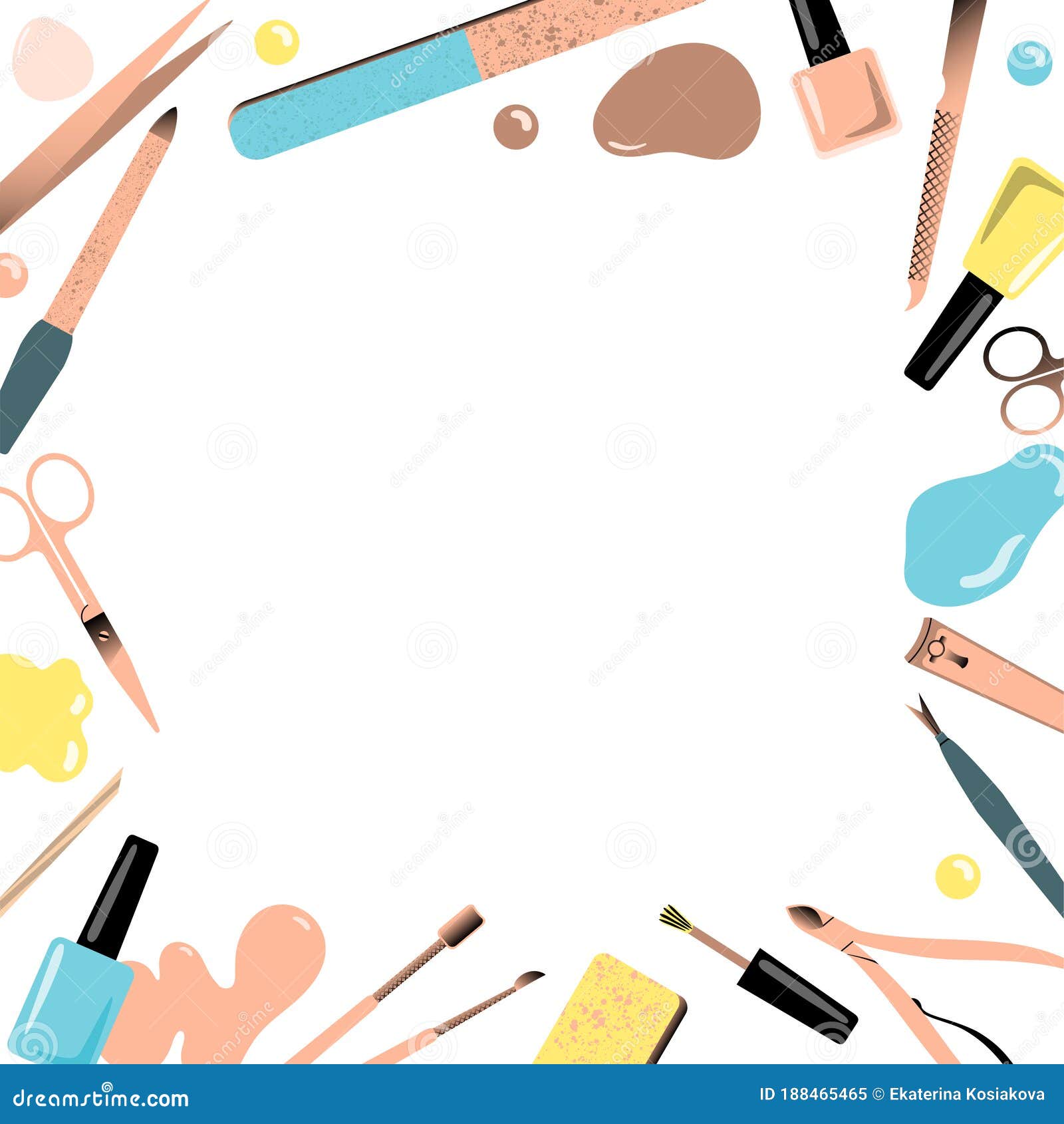 Frame with Accessories for Manicure. Vector Illustration Stock Vector
