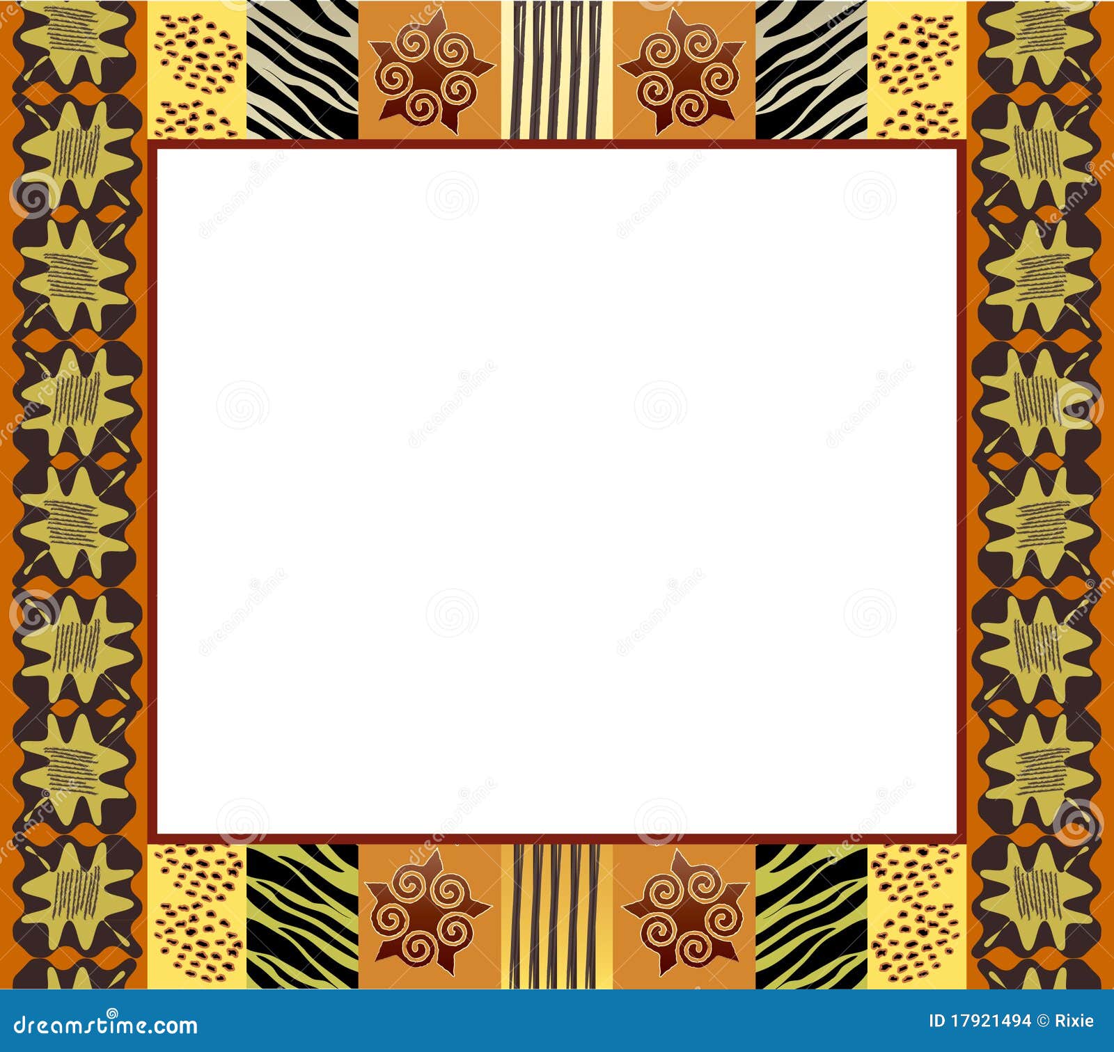 Frame africano 1 do estilo ilustração do vetor. Ilustração de grade