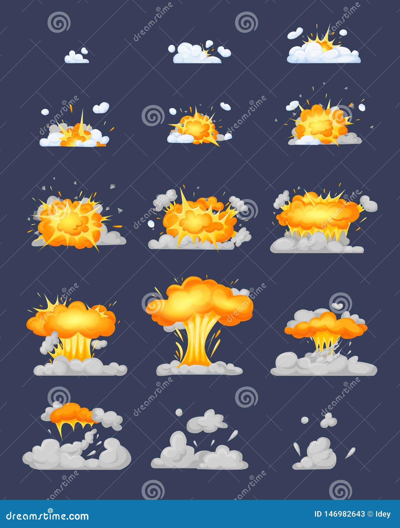 Frame Animation with Effect of Burning, Explosion, Divided into Frames.  Stock Vector - Illustration of energy, move: 146982643