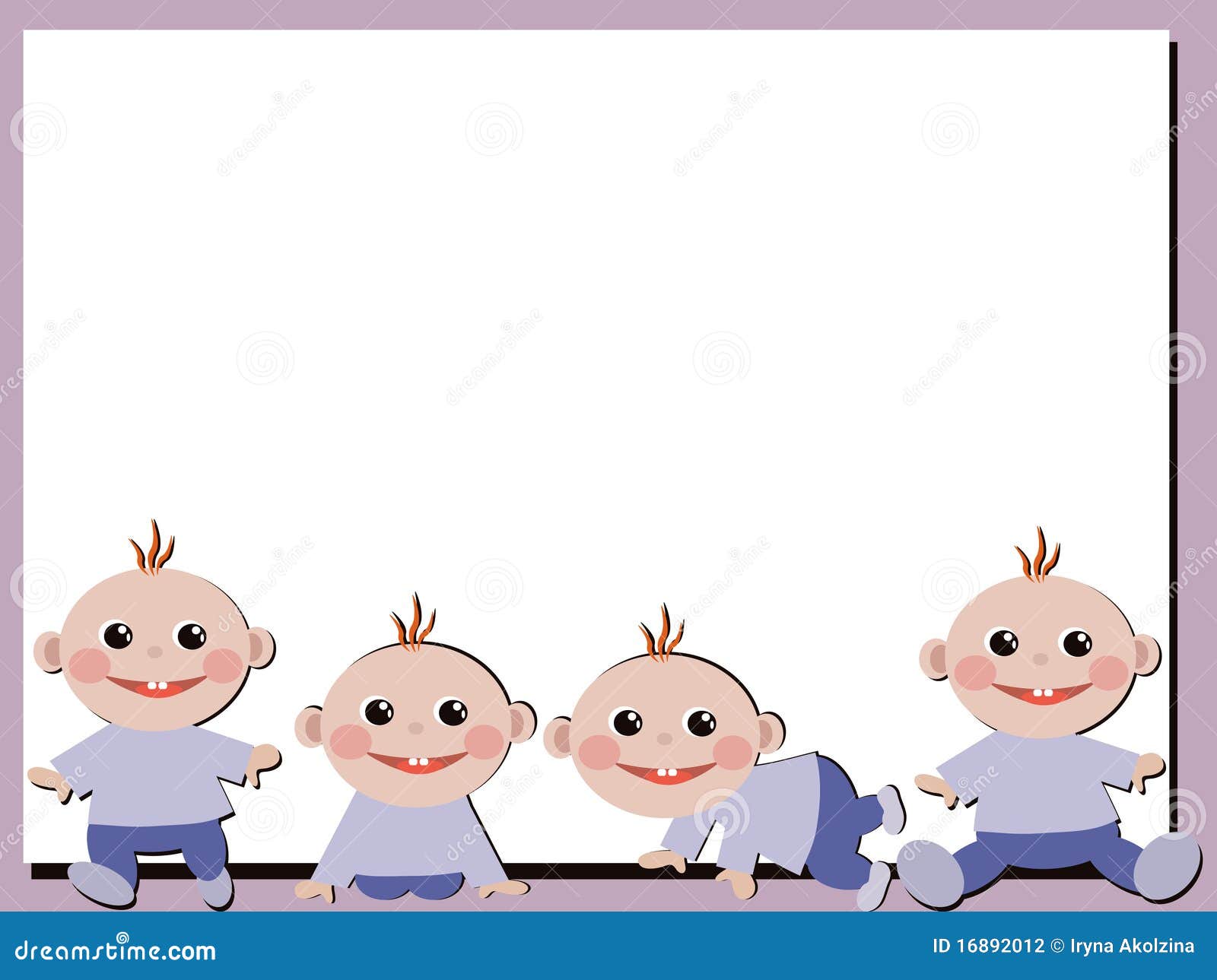 Frame with babies. stock vector. Illustration of sitting 16892012