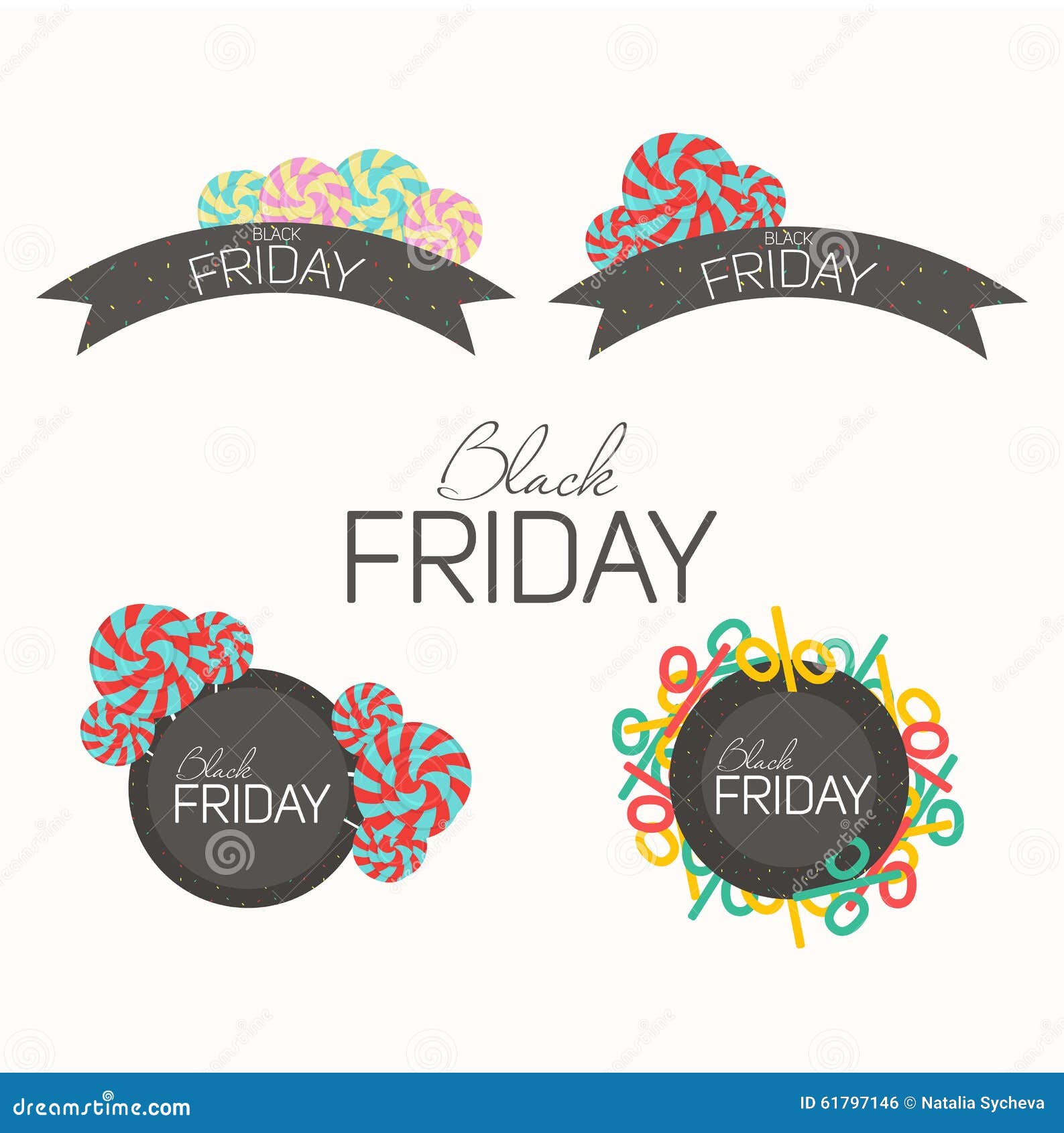 Frame Black Friday for Typography Stock Vector Illustration of symbol