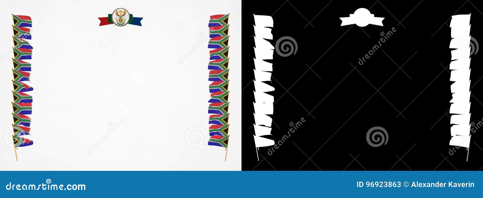 Frame And Border With Flag And Coat Of Arms South Africa. 3d Illustration Stock Illustration ...