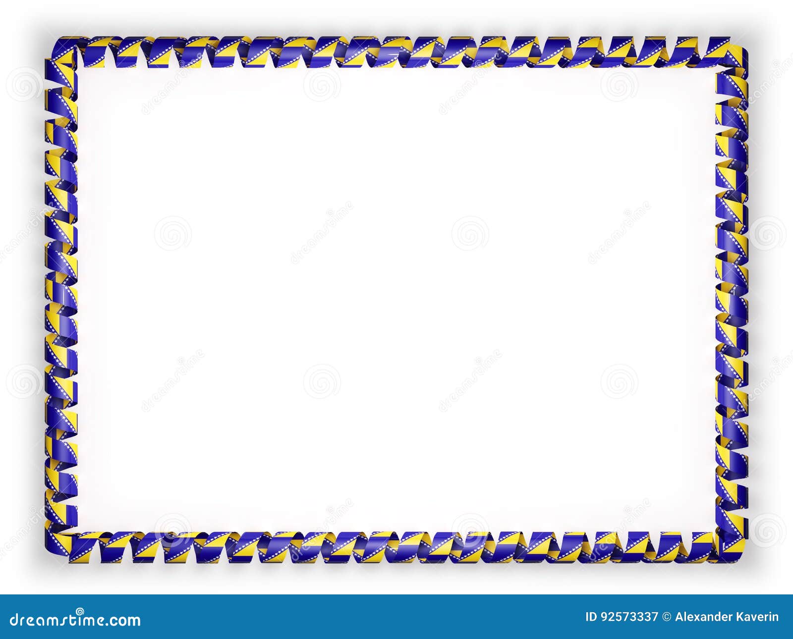 Download Frame And Border Of Ribbon With The Bosnia And Herzegovina Flag. 3d Illustration Stock ...