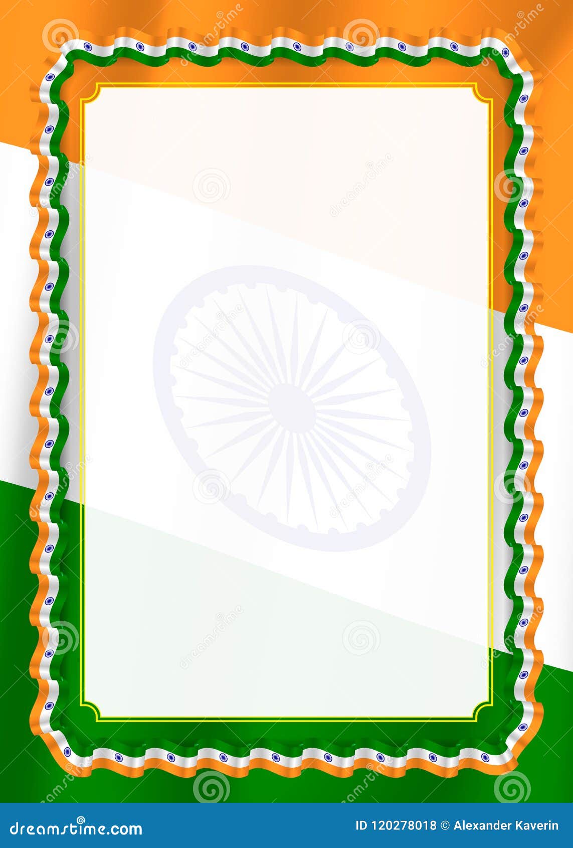 Frame And Border Of Ribbon With India Flag Template Elements For Your Certificate And Diploma Vector Stock Illustration Illustration Of Retro Decoration 120278018