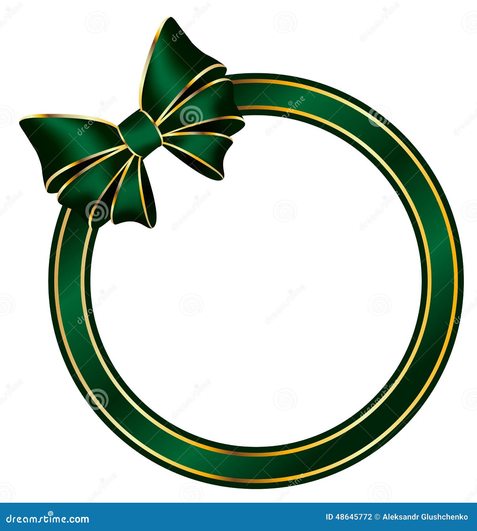 Frame with Bow Isolated on White Stock Vector Illustration of