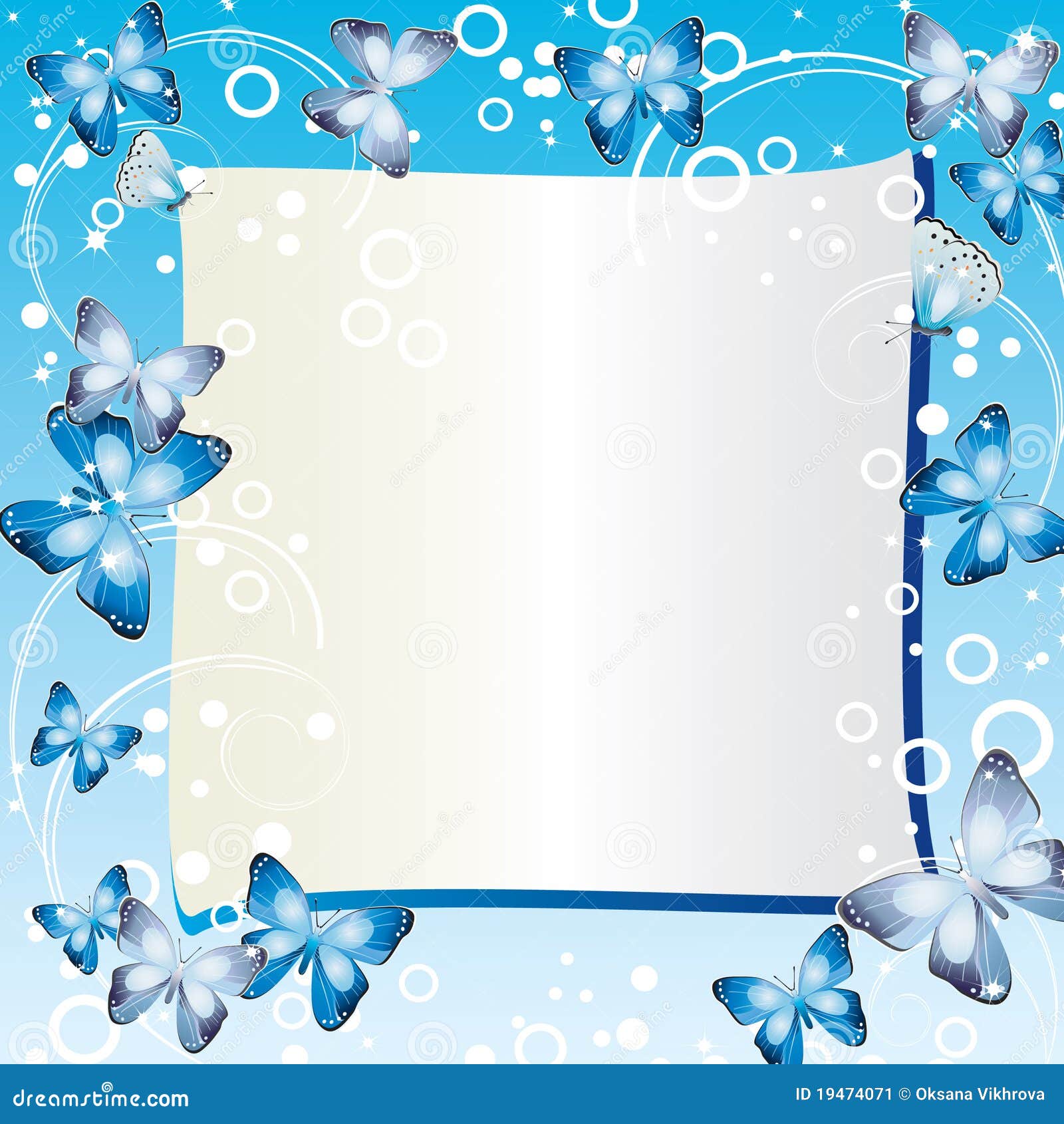 Frame with butterflies. stock vector. Illustration of abstract - 19474071