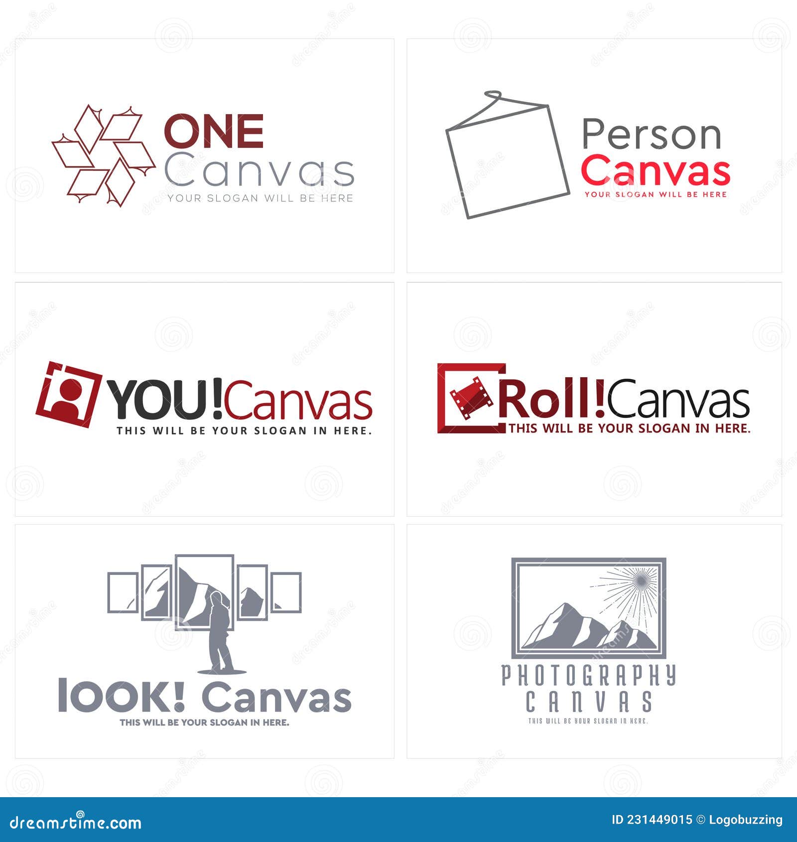 Set of Gallery Exhibition Canvas Logo Design Stock Vector ...