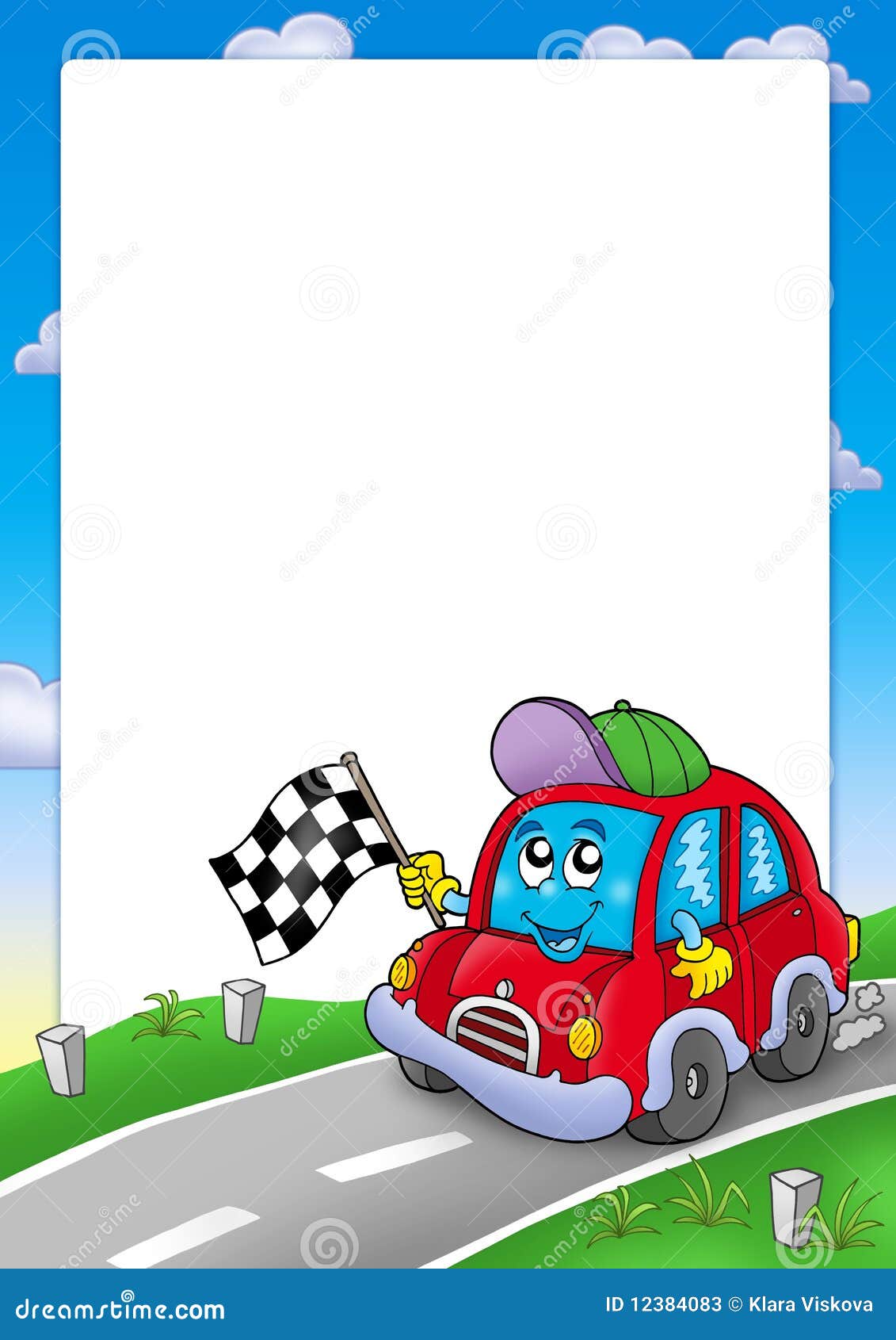 Frame with Car Race Starter Stock Illustration Illustration of design