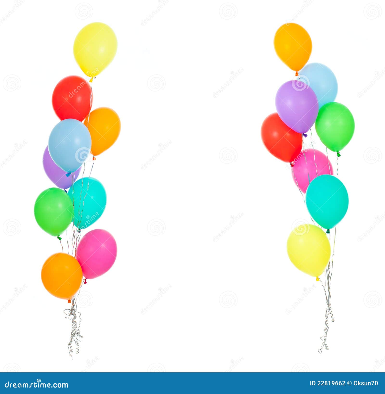Frame From Colorful Balloons Isolated On White Stock Photography