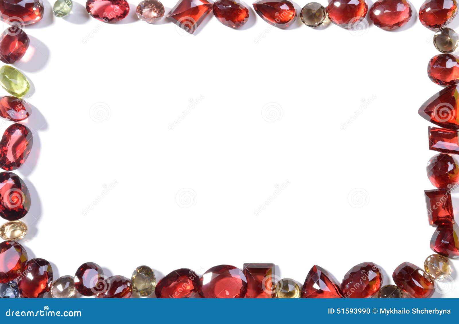 Frame of colorful jewels. stock photo. Image of yellow 51593990