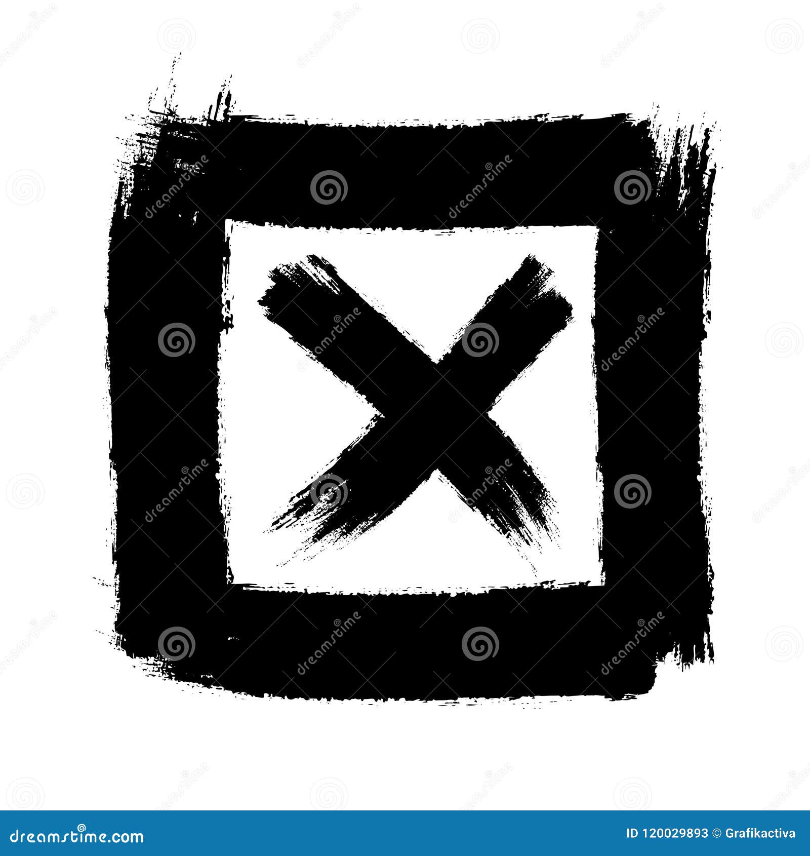 Download Frame And Cross. Thick Strokes. Hand-drawn Strokes. Stock ...