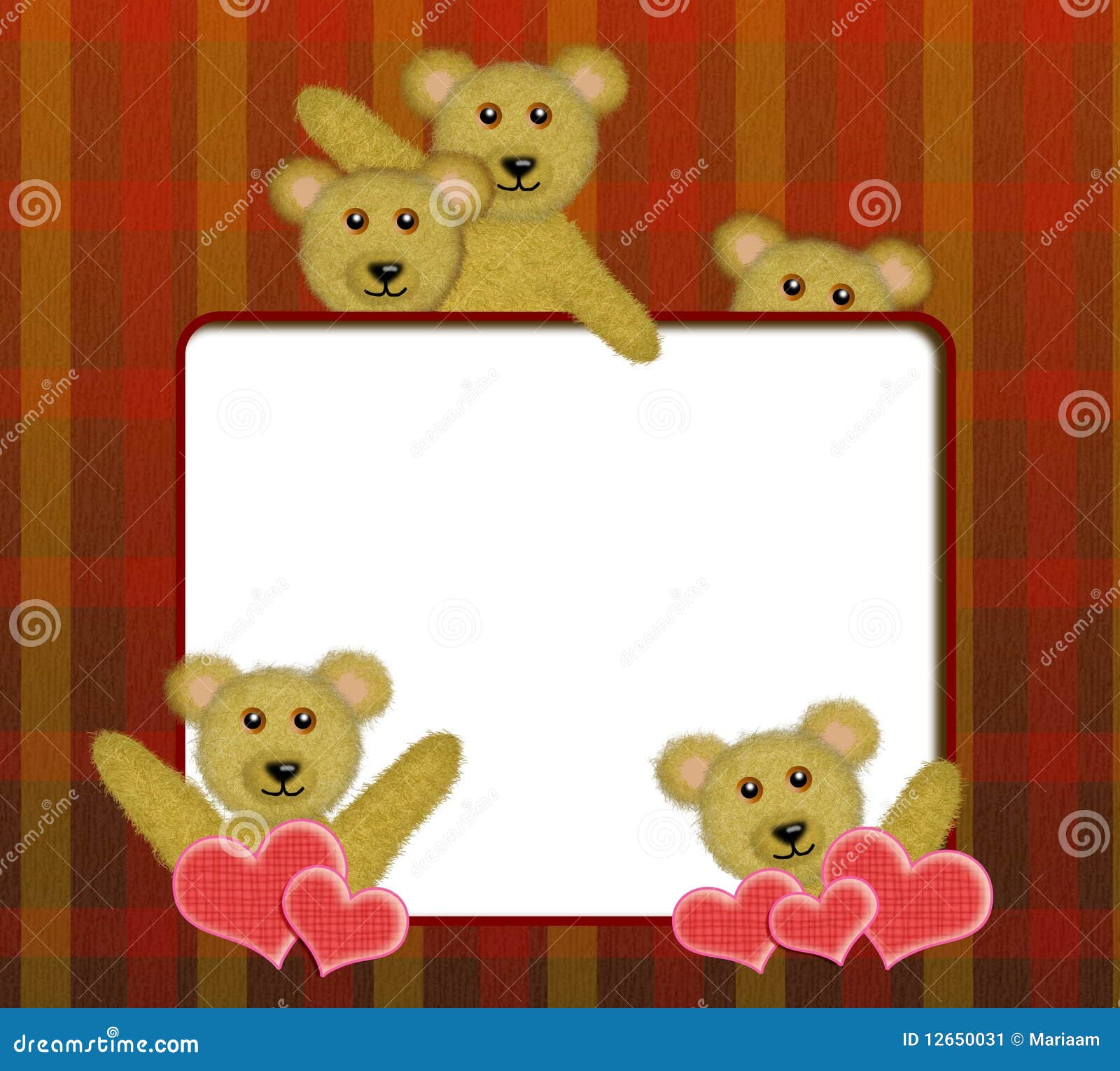 frame with cute teddy