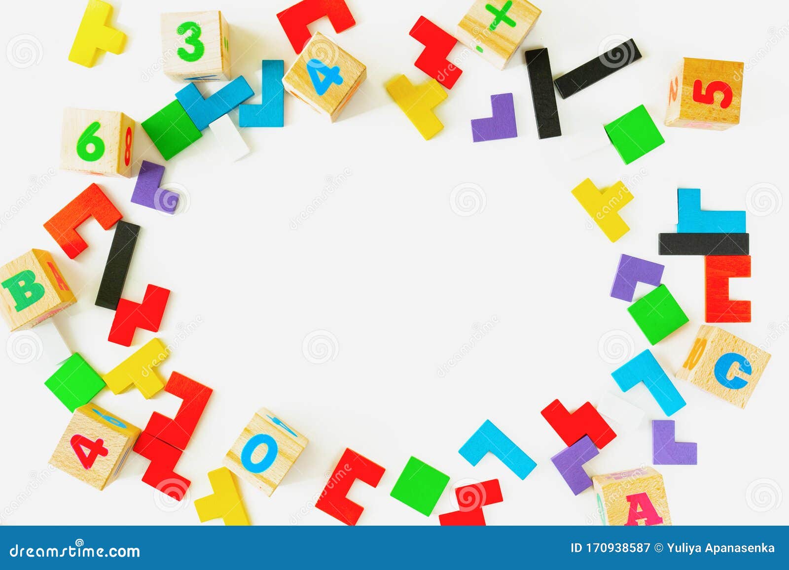 Frame from Developing Wooden Blocks, Cars and Puzzles. Stock Image ...