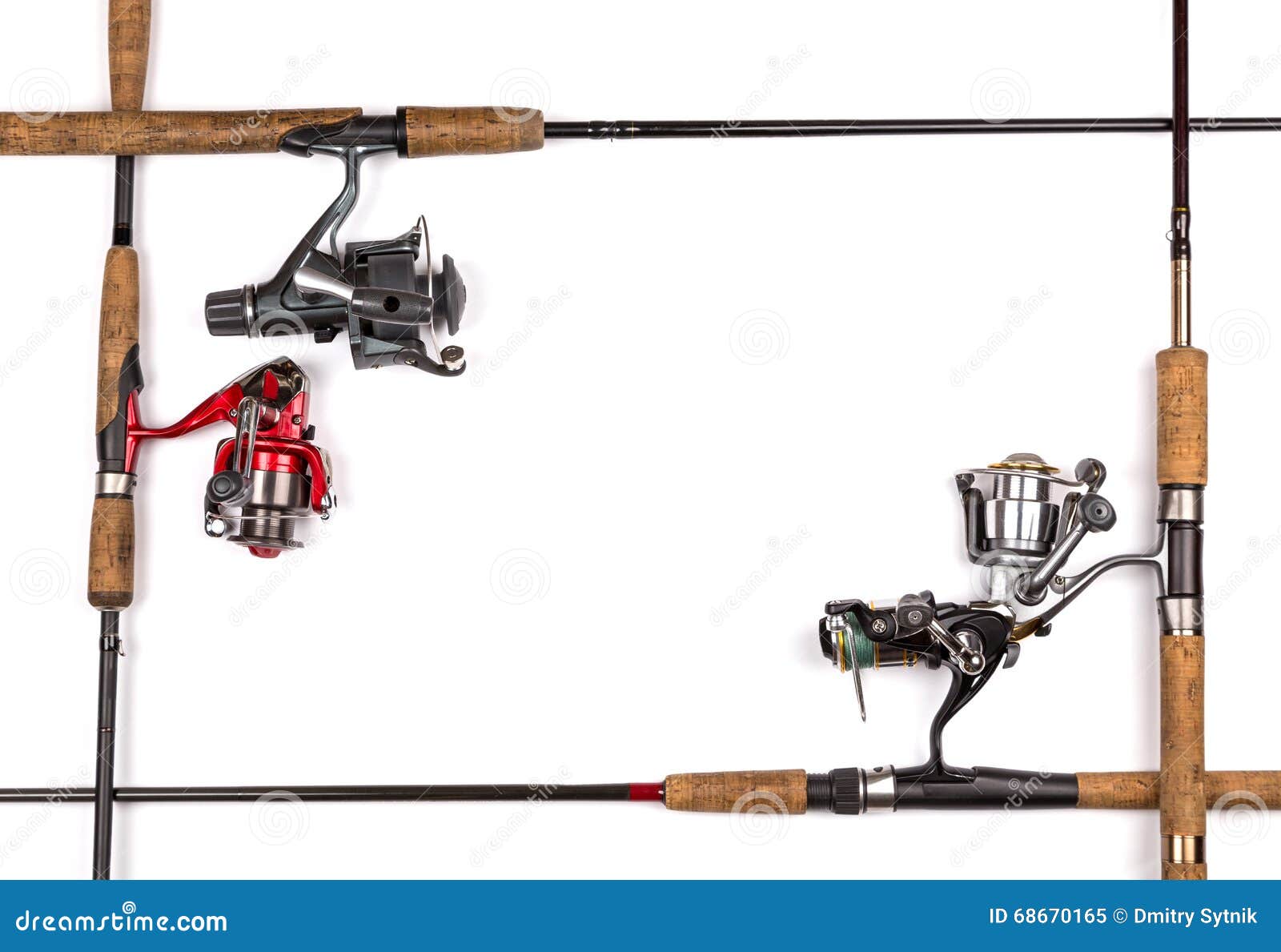 Frame from Fishing Rods and Reels Stock Image - Image of floating, banner:  68670165