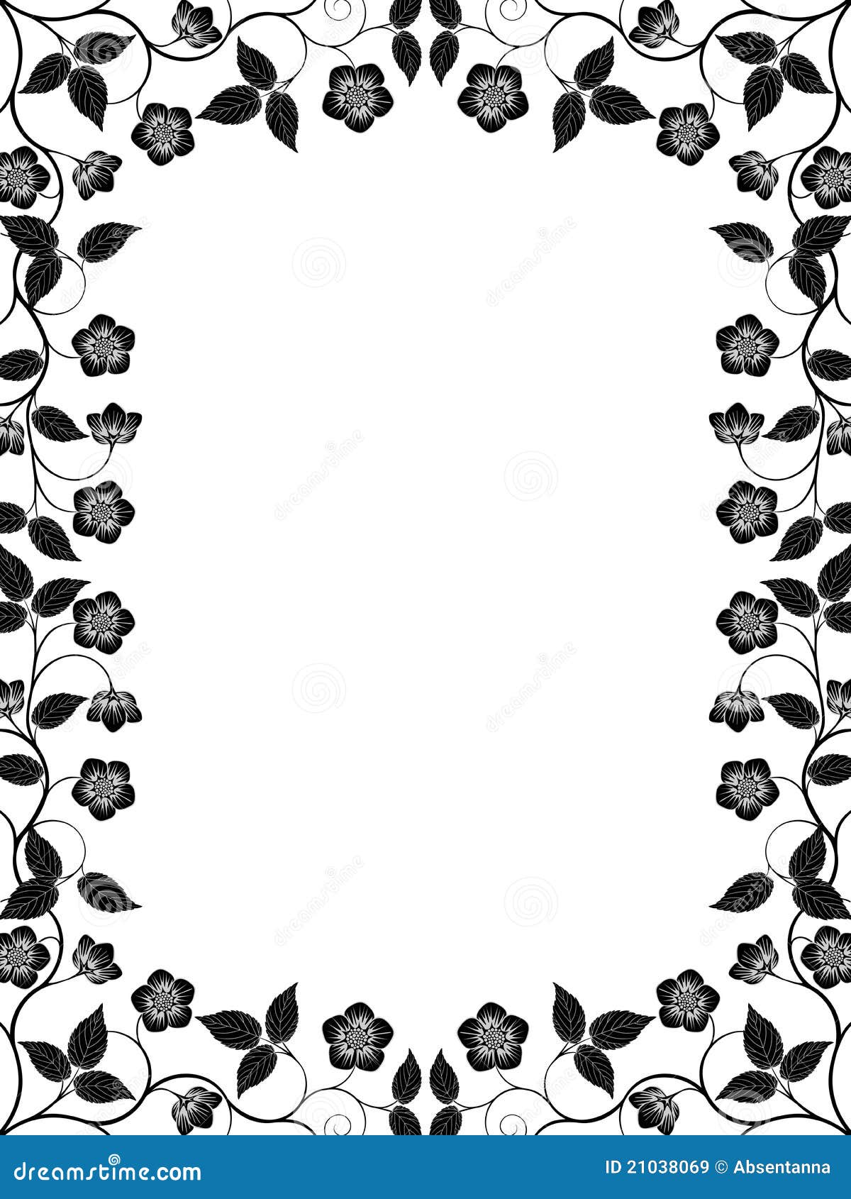 Frame floral do vintage. Ilustração do vetor.