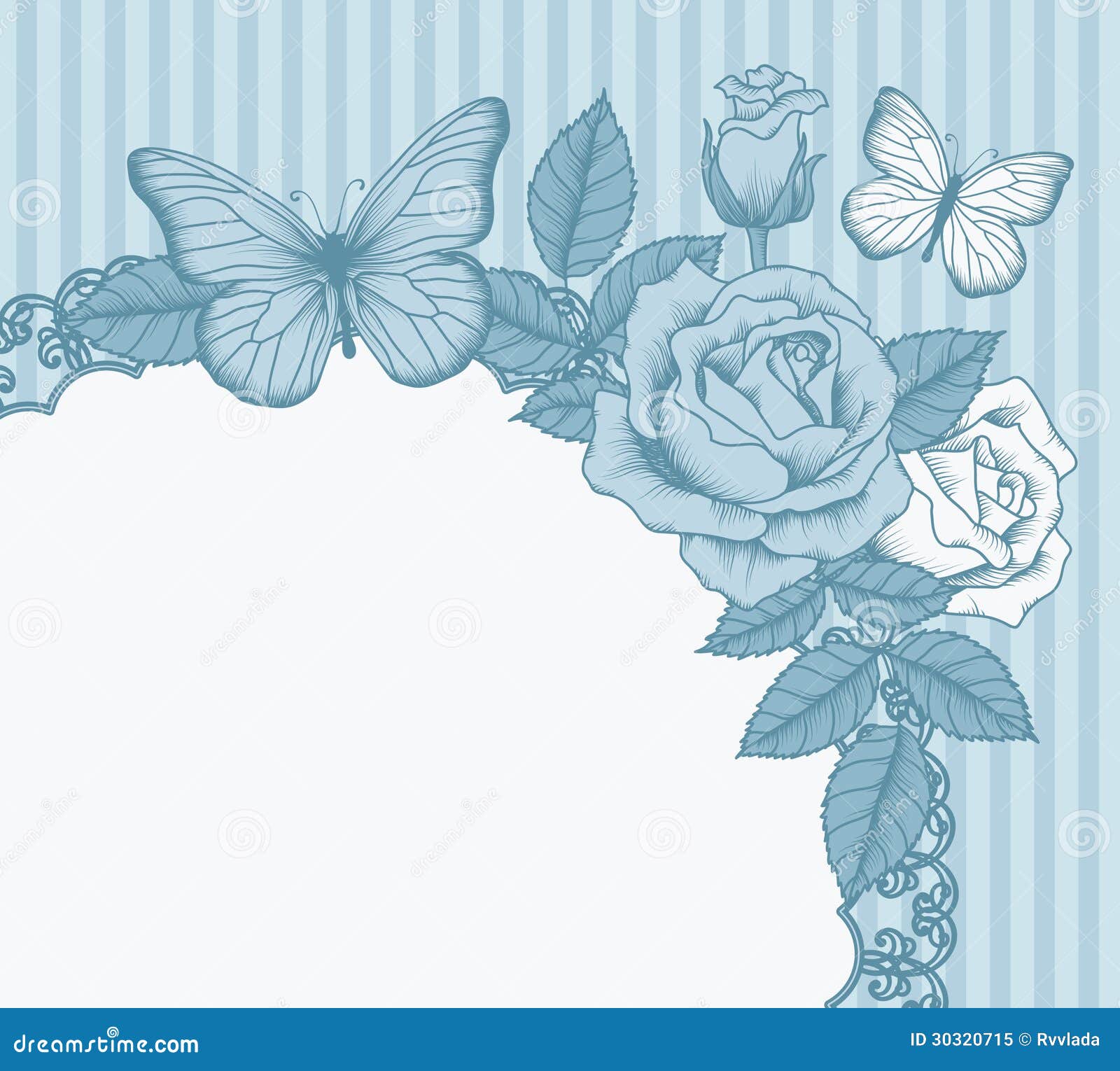 Frame with Flowers and Butterflies Stock Vector - Illustration of frame ...