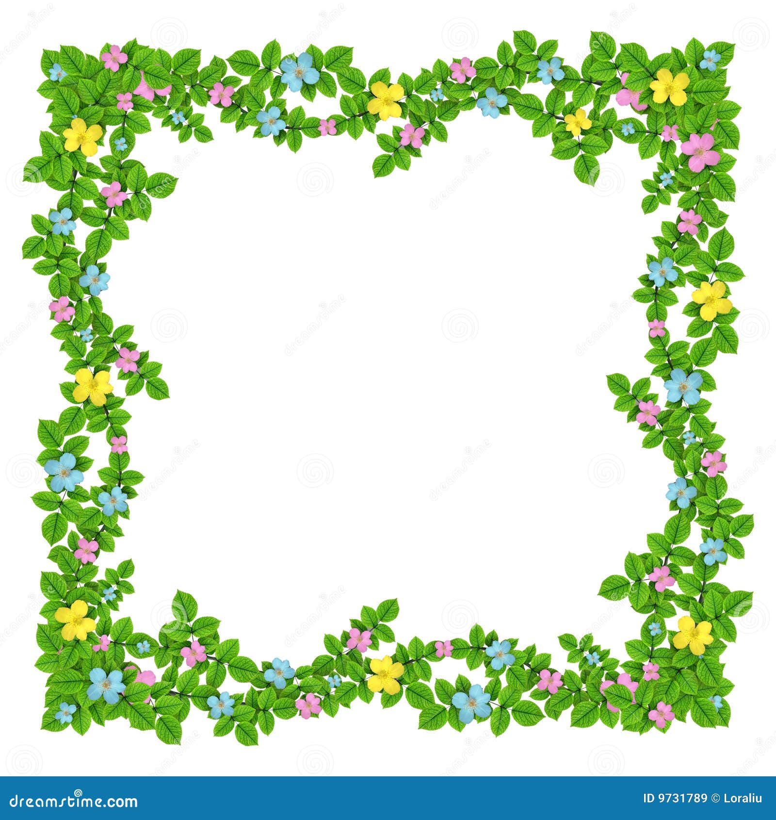 Frame Of Flowers Garland Stock Illustration Illustration Of Leaf