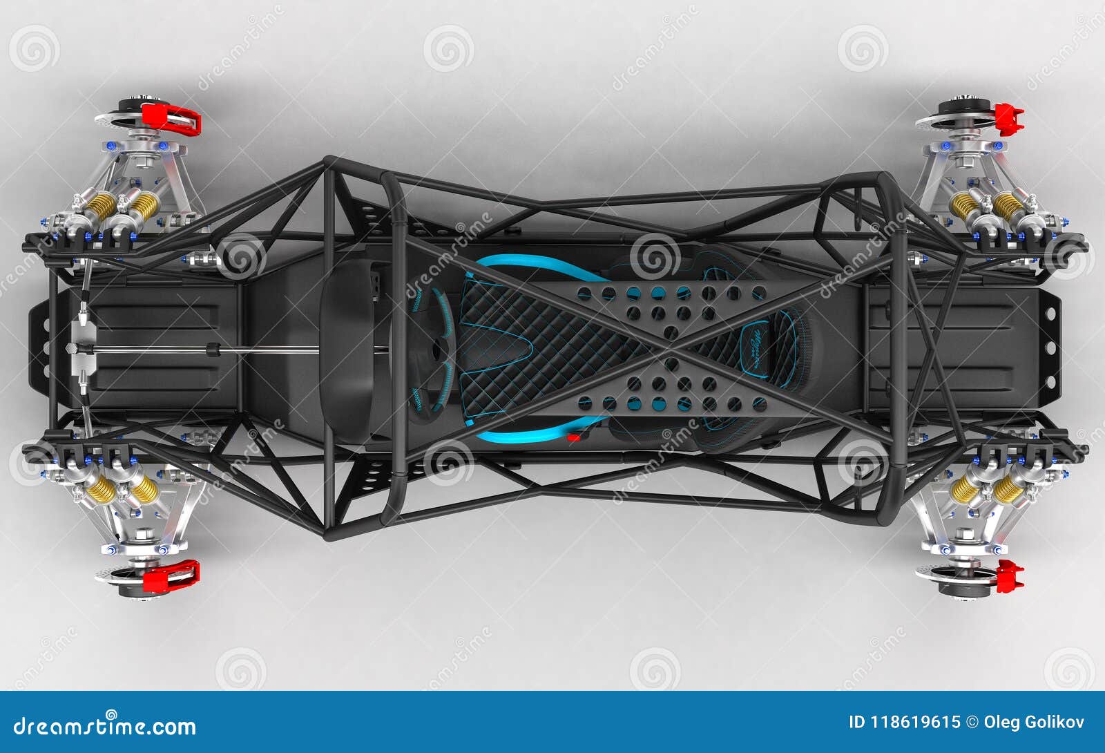 The Frame Frame of the Sports Car is a Buggy with the Basic Design Elements of the Suspension